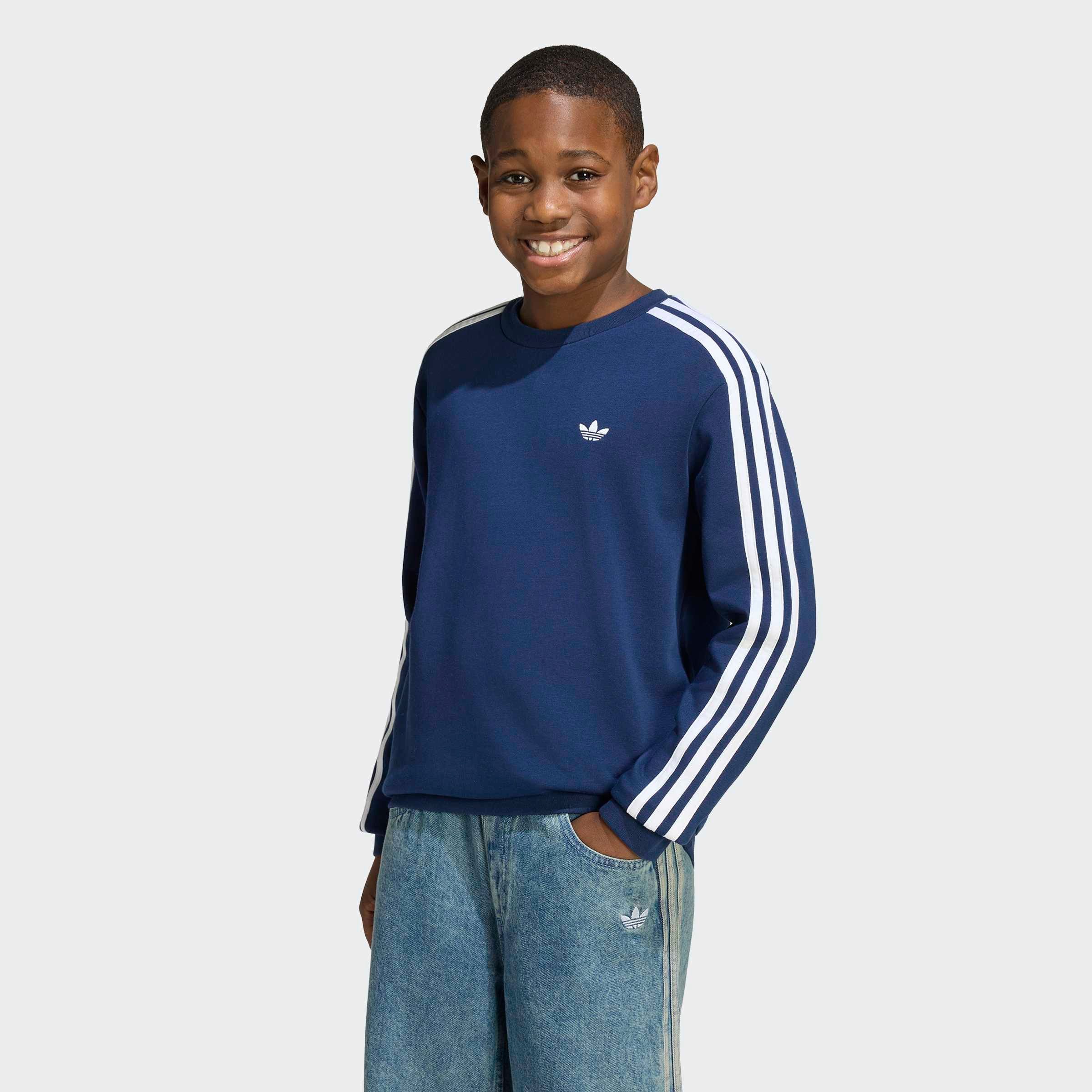 adidas Originals Sweatshirt LOCKERES 3-STREIFEN RUNDHALS
