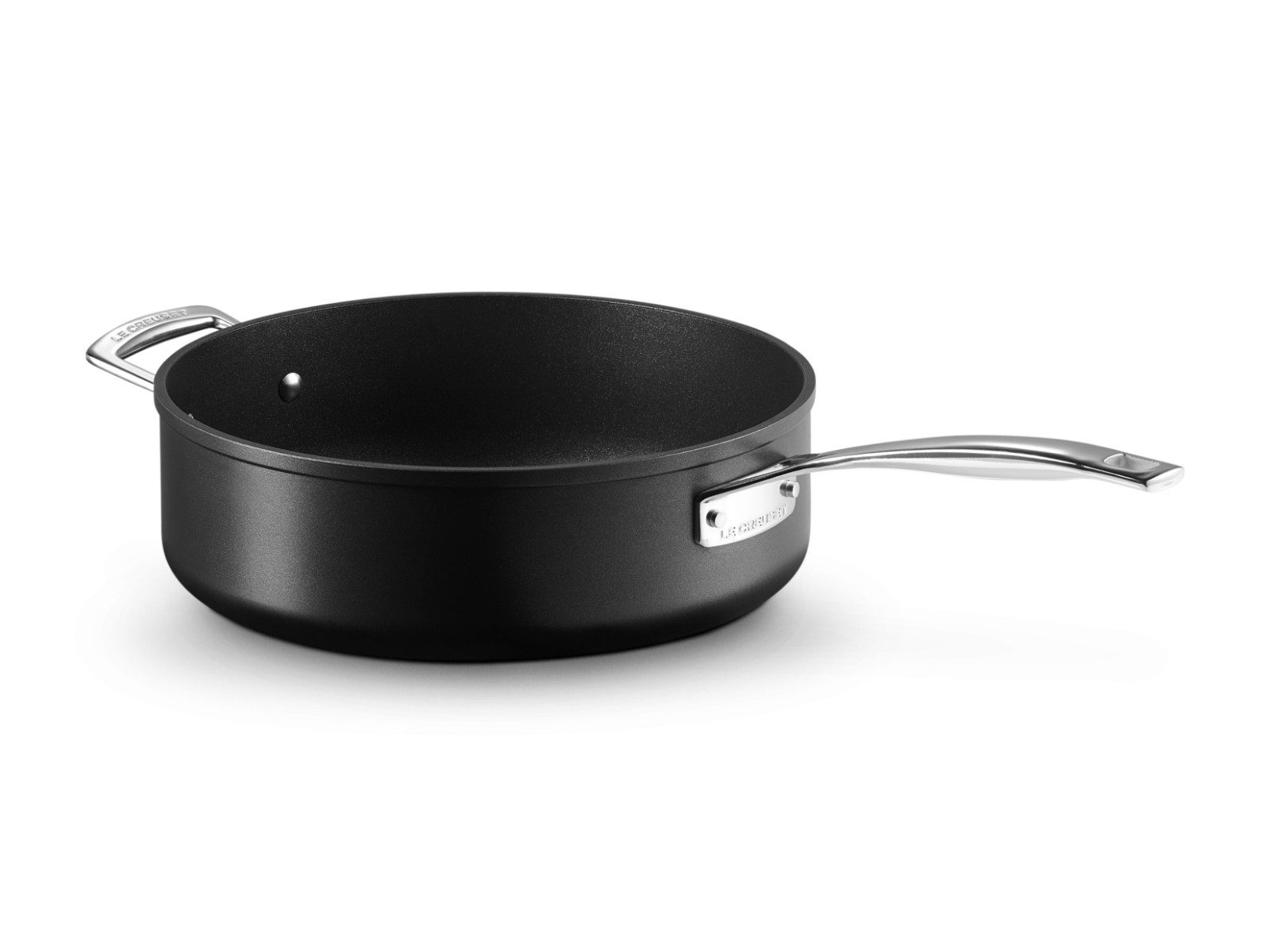 LE CREUSET Servierpfanne Aluminium-Antihaft Sautépfanne rund schwarz 28cm