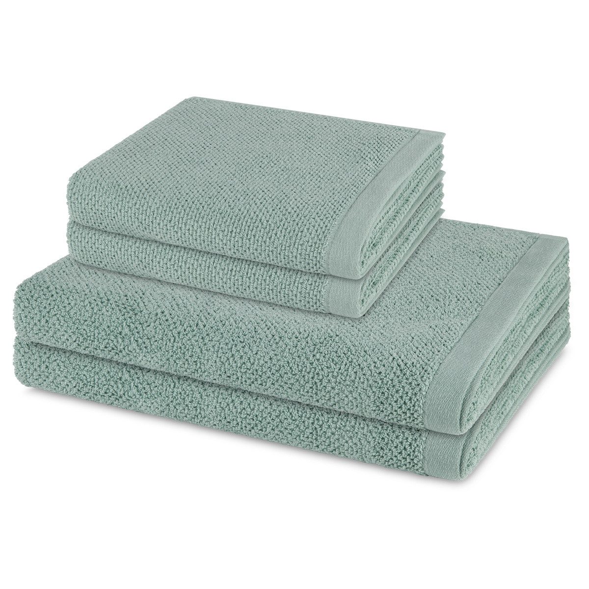 Möve Handtuch Set Bliss, Walkfrottee (Spar-Set, 4-St), 2 X Handtuch 2 X Duschtuch im Set - Baumwolle - Saugstark