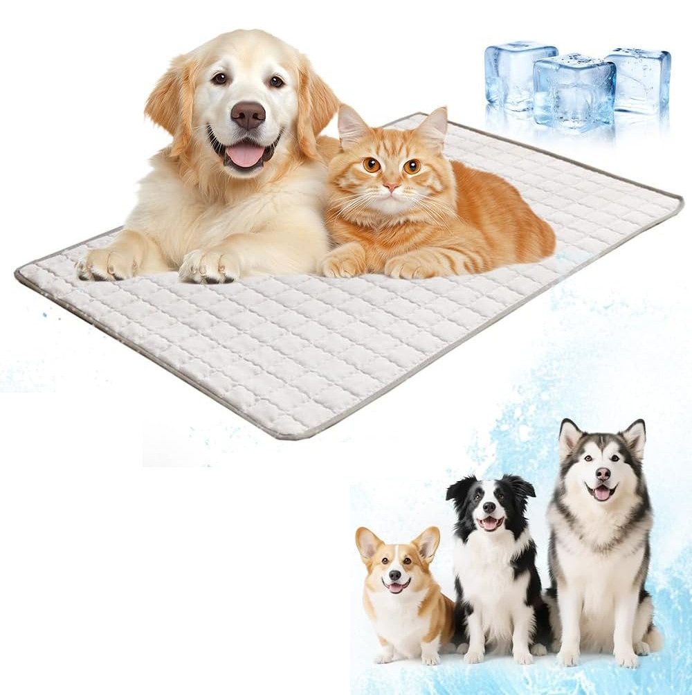 Ledander Hundematte Kühlmatte für Hunde und Katzen,auslaufsicher, langlebig und waschbar, selbstkühlende Sommermatte, faltbar,geeignet für Käfig, Sofa und Auto