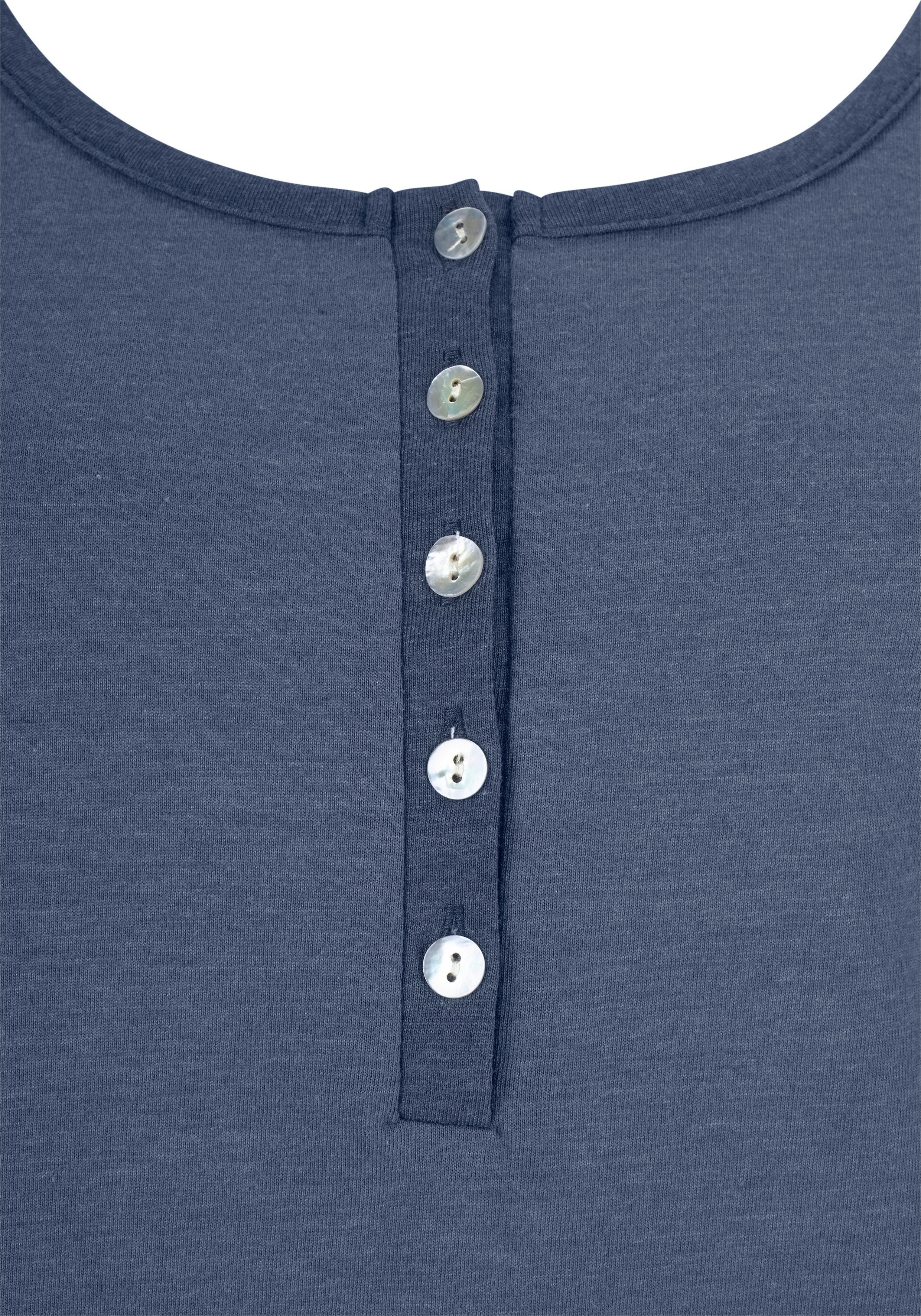 Arizona Pyjama (Set, 2 tlg) in melierter Qualität mit Knopfleiste