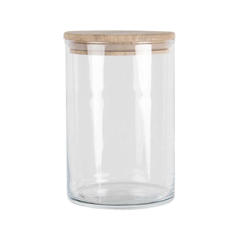 Clayre & Eef Vorratsglas Glasdose braun Holzdeckel mit 850 Vorratsdose FARMSTYLE Glas aus ml