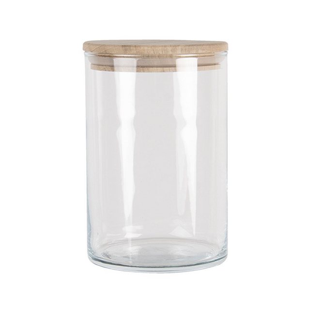 Clayre & Eef Vorratsglas “Glasdose FARMSTYLE braun Vorratsdose aus Glas mit Holzdeckel 850 ml”