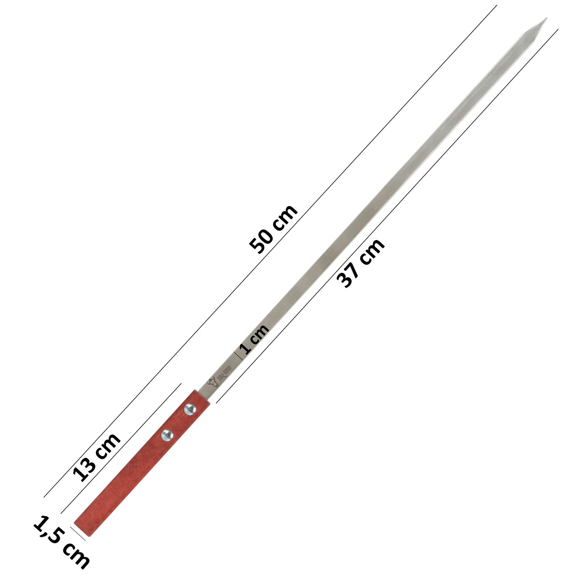 BBQ-Toro Grillspieß BBQ-Toro Edelstahl Spießset mit Holzgriff (10 Stück), 50 cm – Bild 3 von 4