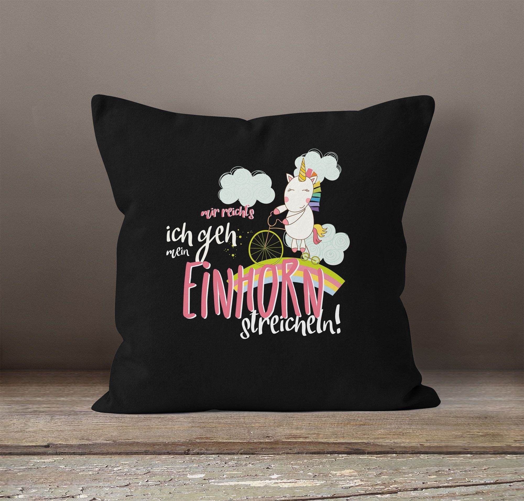 MoonWorks Dekokissen Kissenbezug Einhorn auf Fahrrad günstig online kaufen