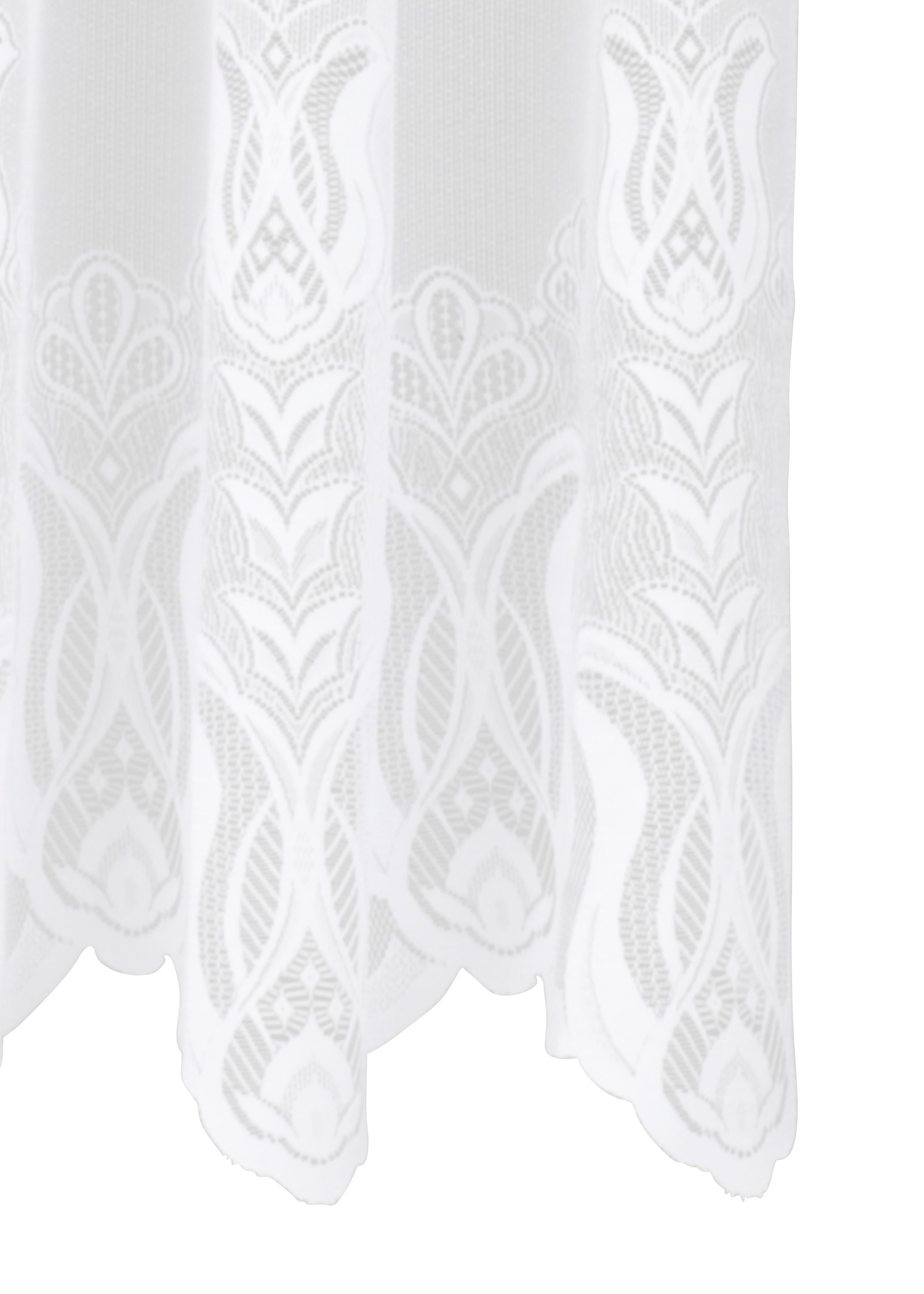 Weckbrodt Gardine Aletta (1 St), Kräuselband, halbtransparent, Jacquard, Jacquard, strukturiert, halbtransparent, Allover,Motiv, Bordüre, Store
