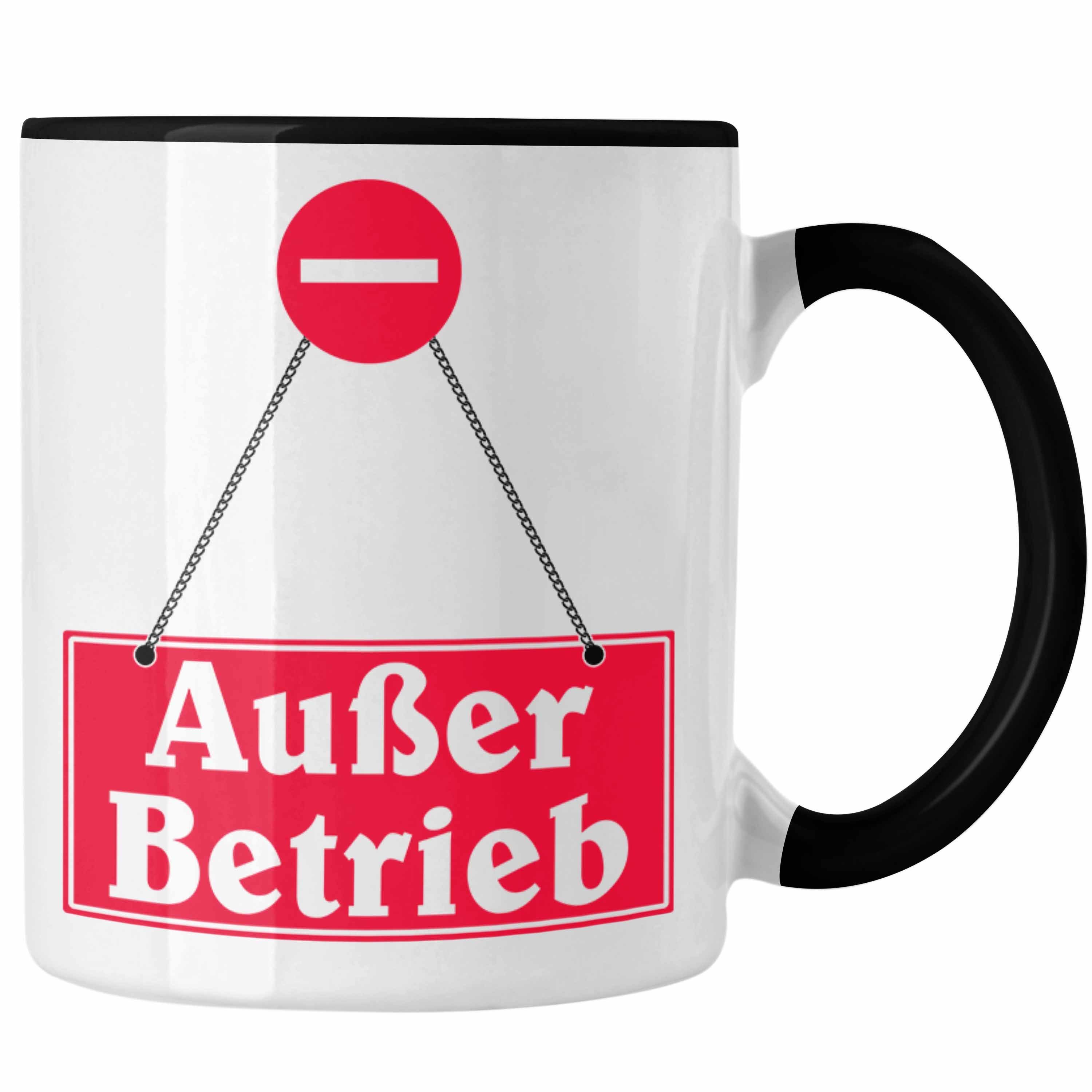 Trendation Tasse Außer Betrieb Tasse Geschenk Lustige Kaffeetasse Becher für Kollegin K Schwarz