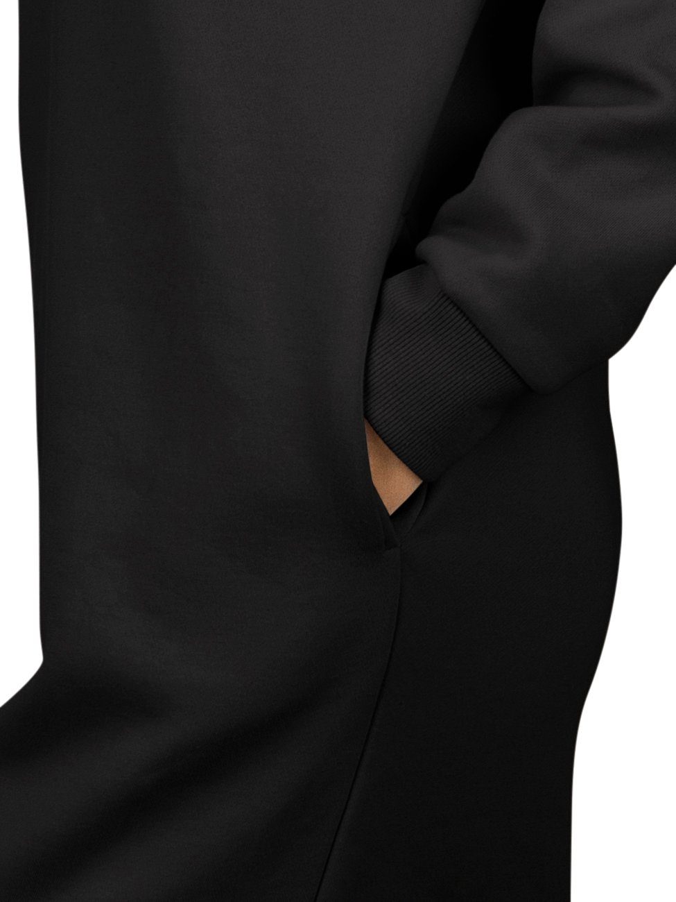 DENIMFY Sweatkleid Damen Kapuzenpullover DFAnna mit Kapuze Black Oversize Freizeitkleid (64000)
