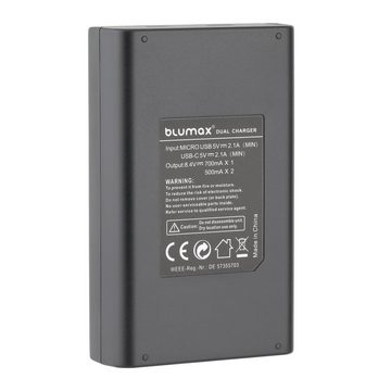 Blumax Dual LCD Ladegerät, für Canon LP-E10 USB-C Kamera-Ladegerät