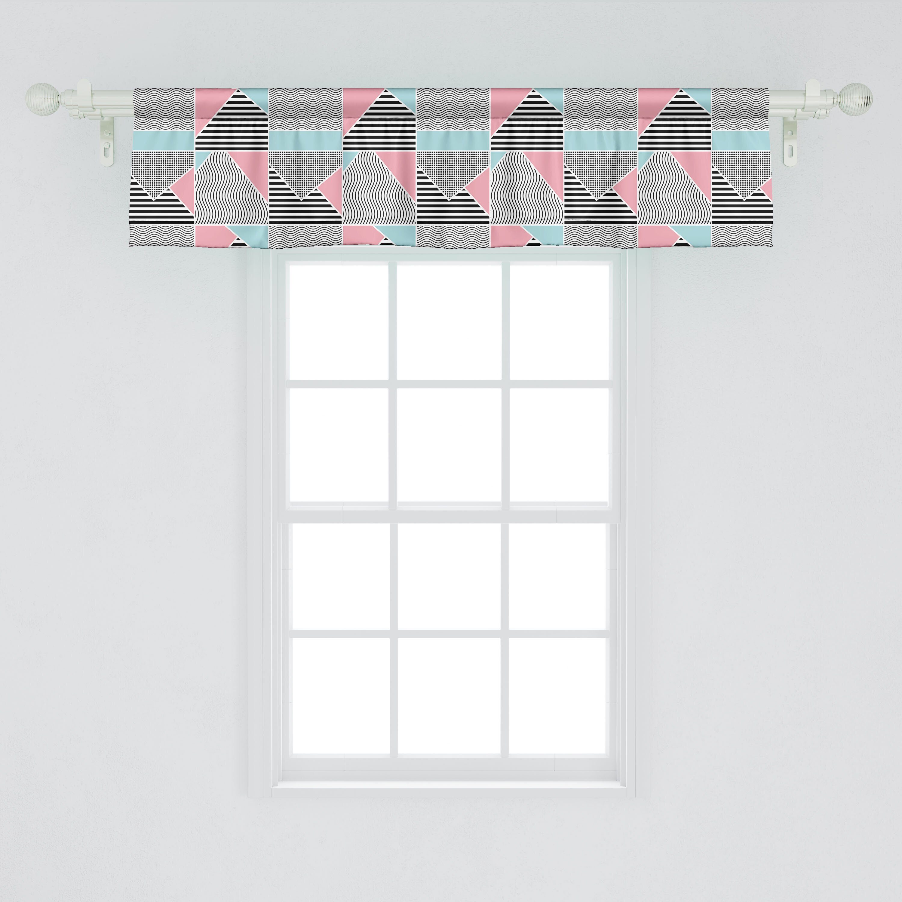 Minimal Volant Dekor Vorhang Küche Bild-Kunst Scheibengardine Stangentasche, Abakuhaus, mit Themed Geometrisch für Microfaser, Schlafzimmer