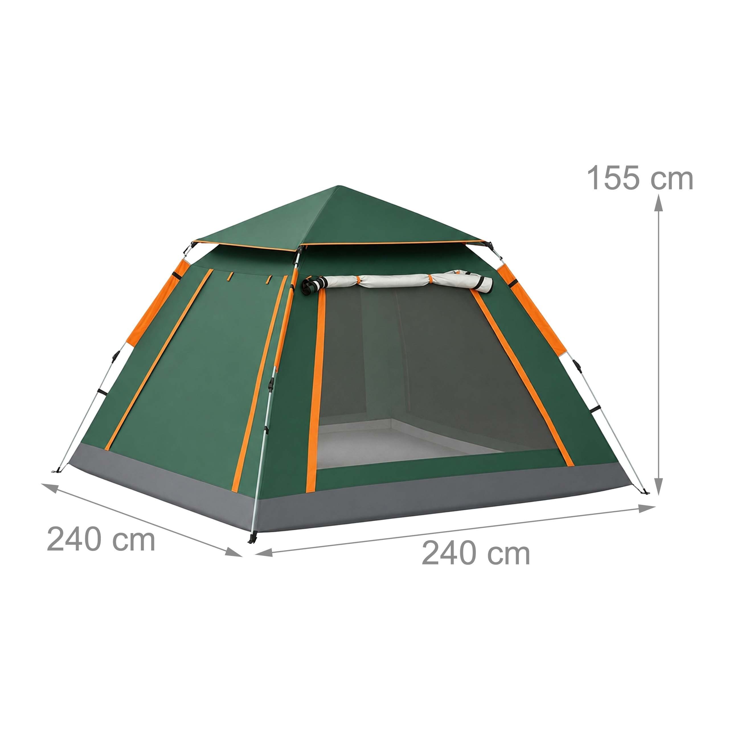 relaxdays Wurfzelt Campingzelt 3-4 Personen mit Vordach, Personen: 4 (1 tlg) – Bild 4 von 5