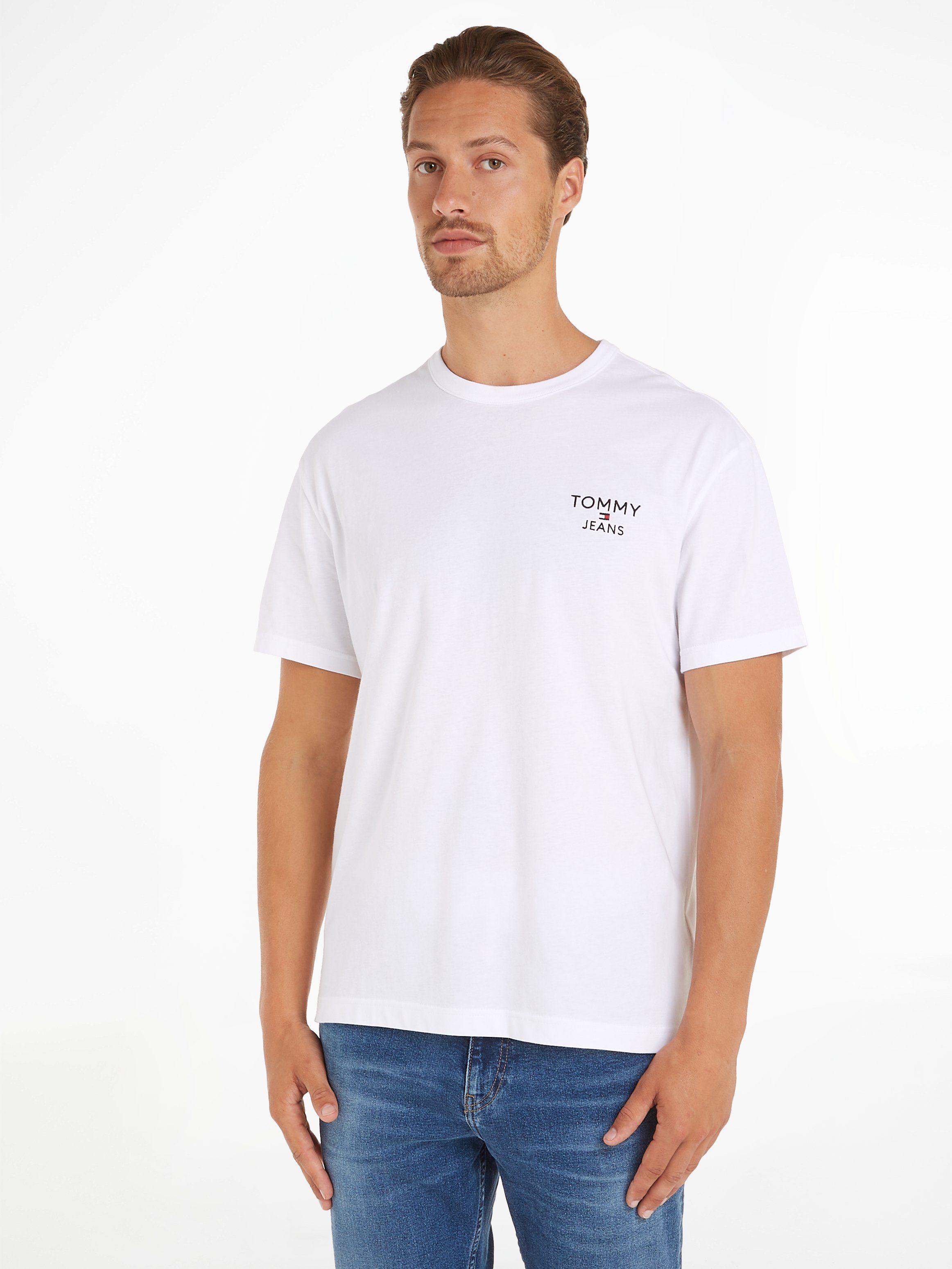 Tommy Jeans T-Shirt TJM REG CORP TEE EXT mit Tommy Jeans Stickerei White