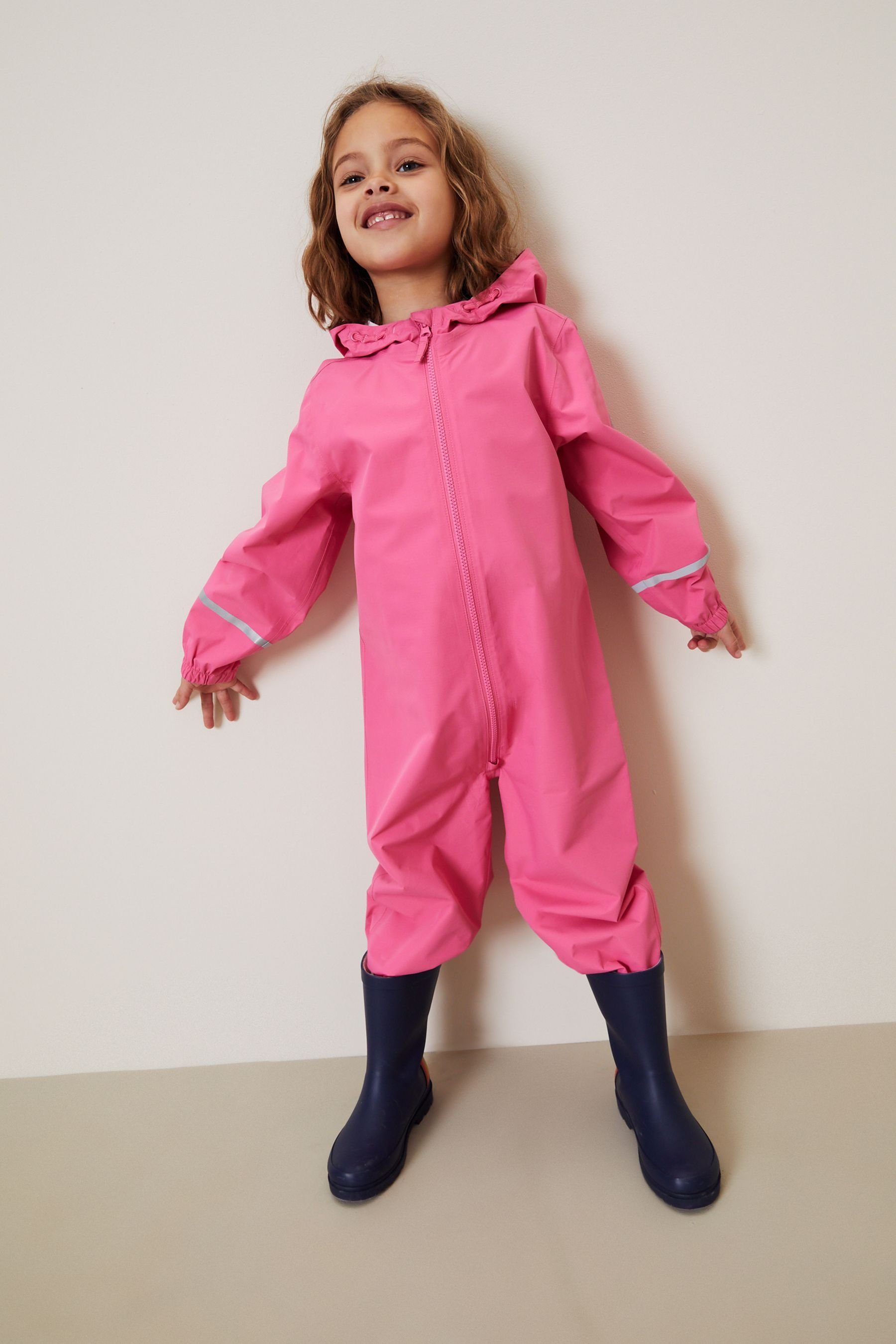 (1-tlg) Schule Next Regenoverall Pink Matschanzug Wasserdichter die für