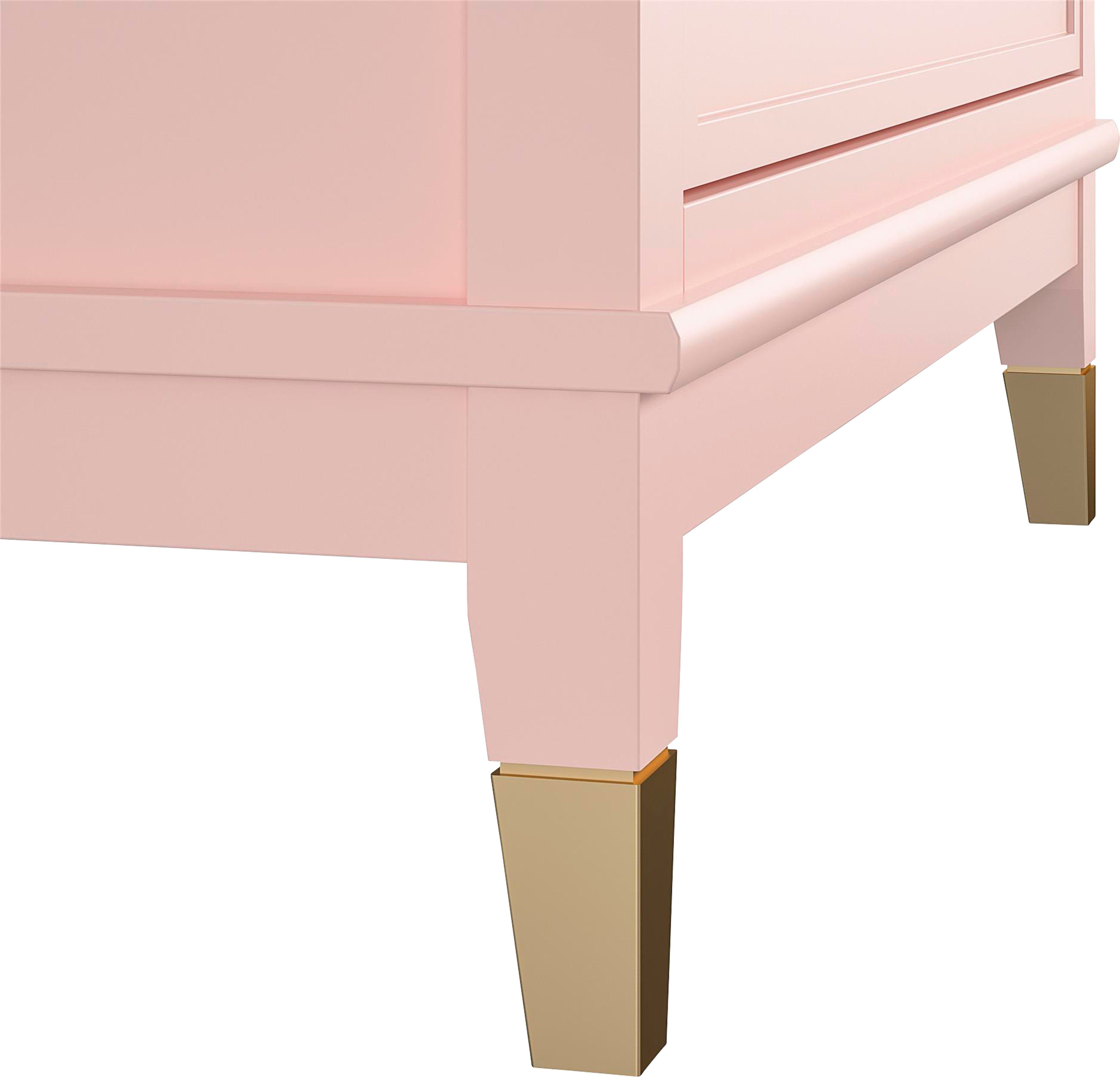 CosmoLiving by Cosmopolitan Kommode | rosa Schubladen, Beine 106 aus cm Westerleigh, Breite 76 mit 4 cm, MDF, Massivholz, Höhe rosa