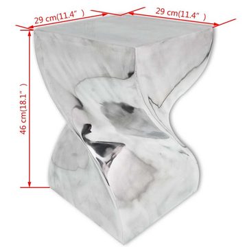furnicato Couchtisch Hocker/Beistelltisch Verdrehte Form Silbern Aluminium