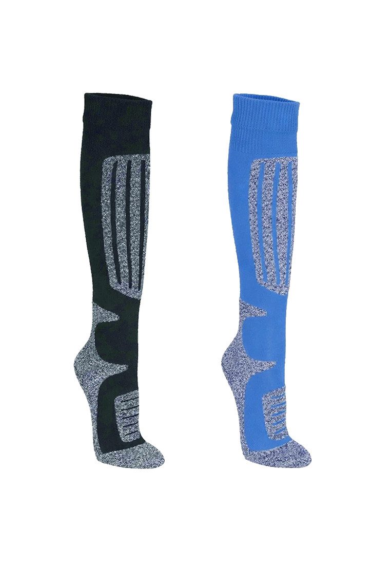 Socken Skisocken Unisex 2er Pack aus Wolle-Mix gepolstert