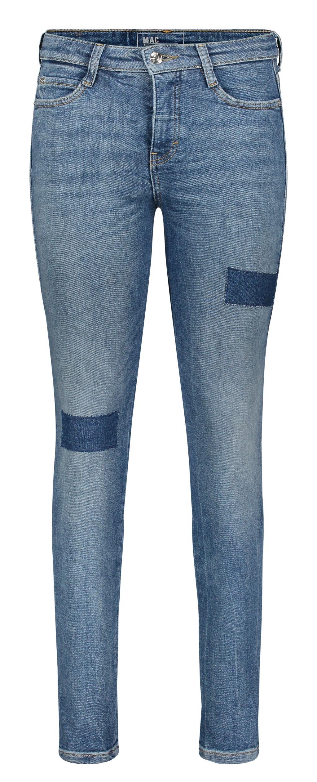 Damen Jeans MAC Stretch-Jeans MAC SKINNY mid blue patched wash 5996-90-0312L