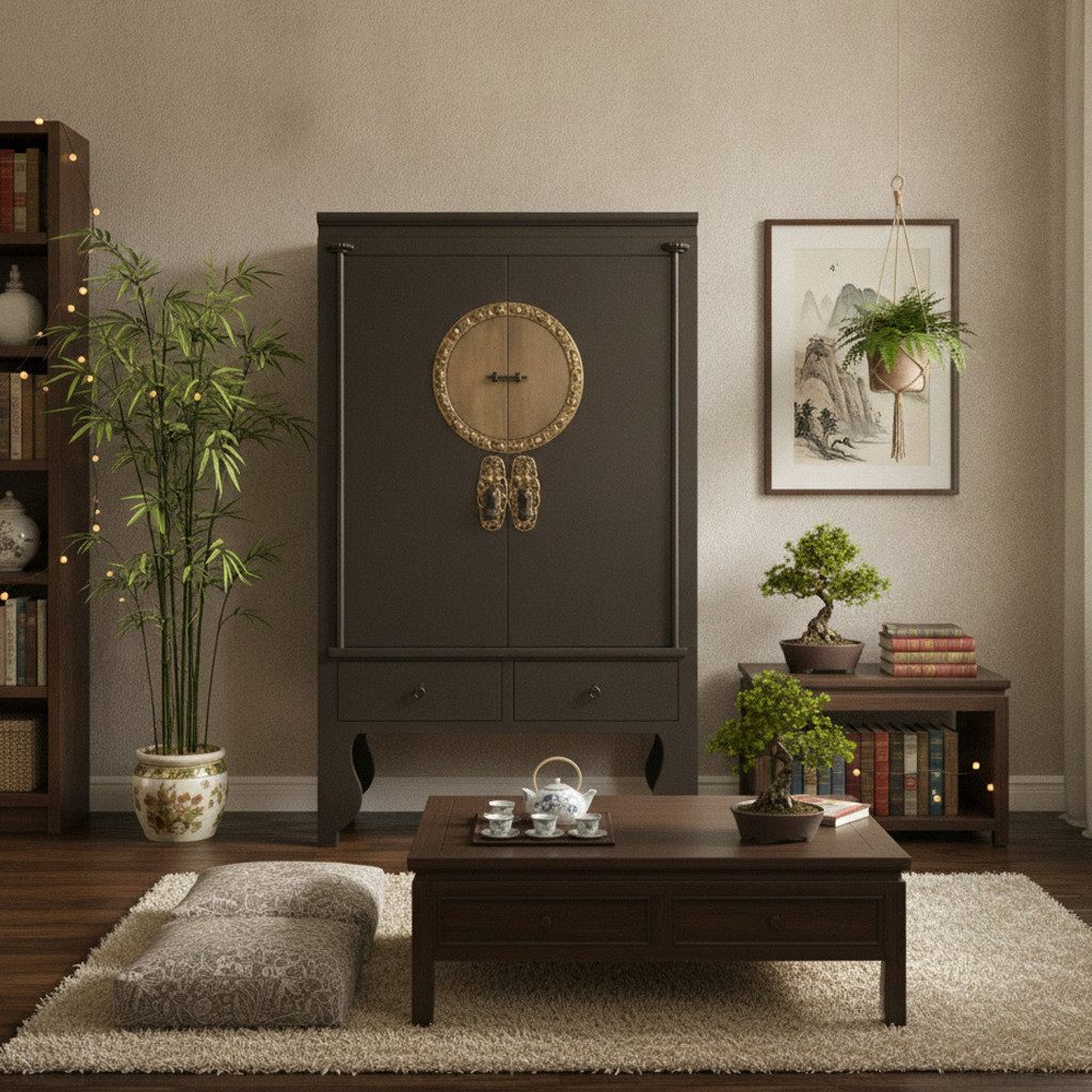 OPIUM OUTLET Kleiderschrank Chinesischer Hochzeitsschrank im Vintage-Stil (Breite x Tiefe x Höhe 105 x 55 x 175 cm, orientalischer Schrank Kommode, Asia Möbel komplett montiert Holz Landhaus-Stil shabby-chic) asiatisch