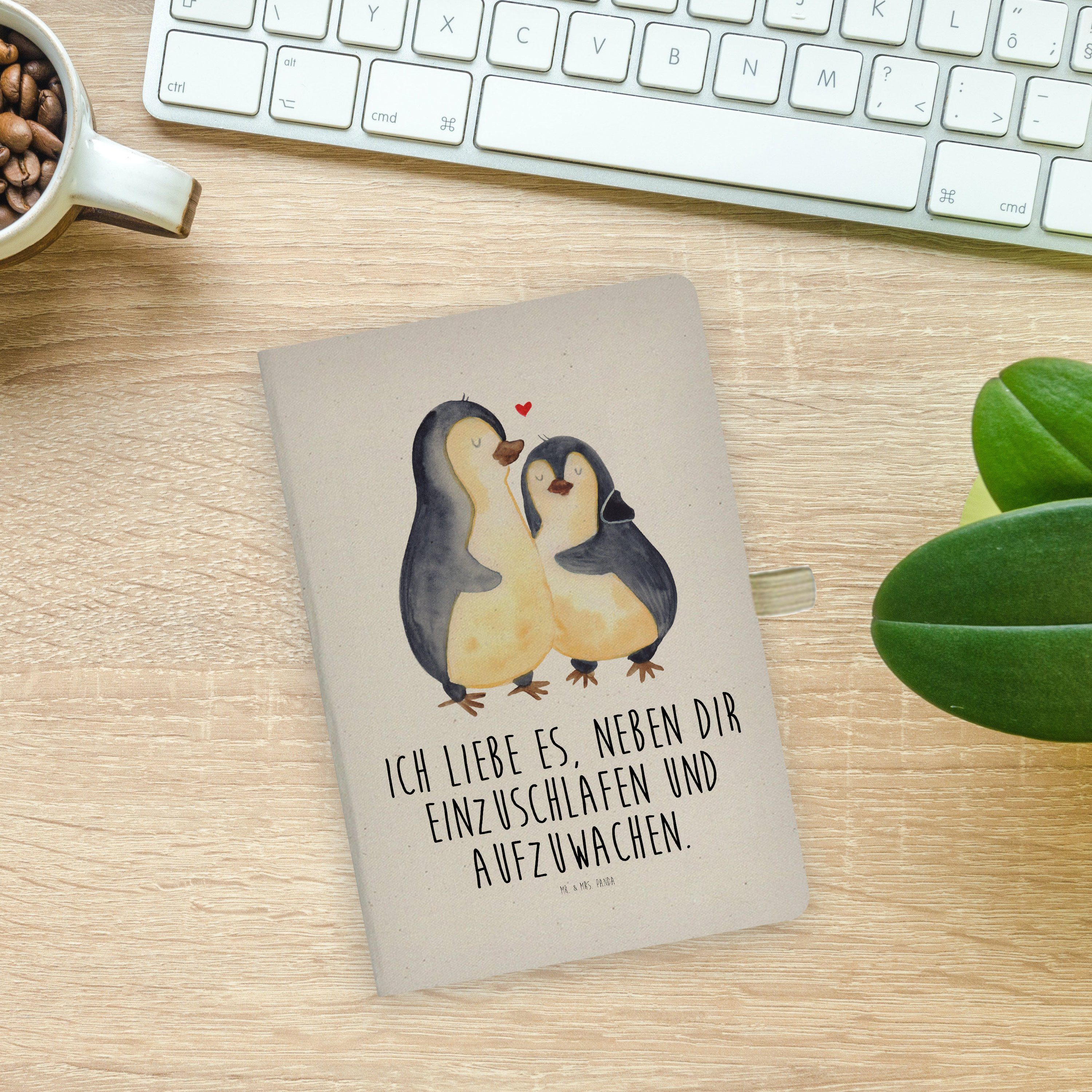 Mr. & Mrs. - Schreibbuch, Transparent Notizbuch Skizzenbu Einschlafen - Geschenk, Pinguine Panda