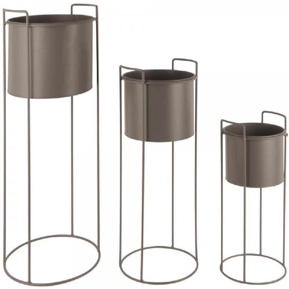 Present Time Blumentopf Blumentopf-Set Essence Round Iron Dark Grey (3-teilig)