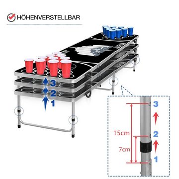 AUFUN Spieltisch Beer Pong Tisch Set Klapptisch inkl 6 Bälle&100 Becher, (1-tlg), Trinkspiel Bierpong Tisch