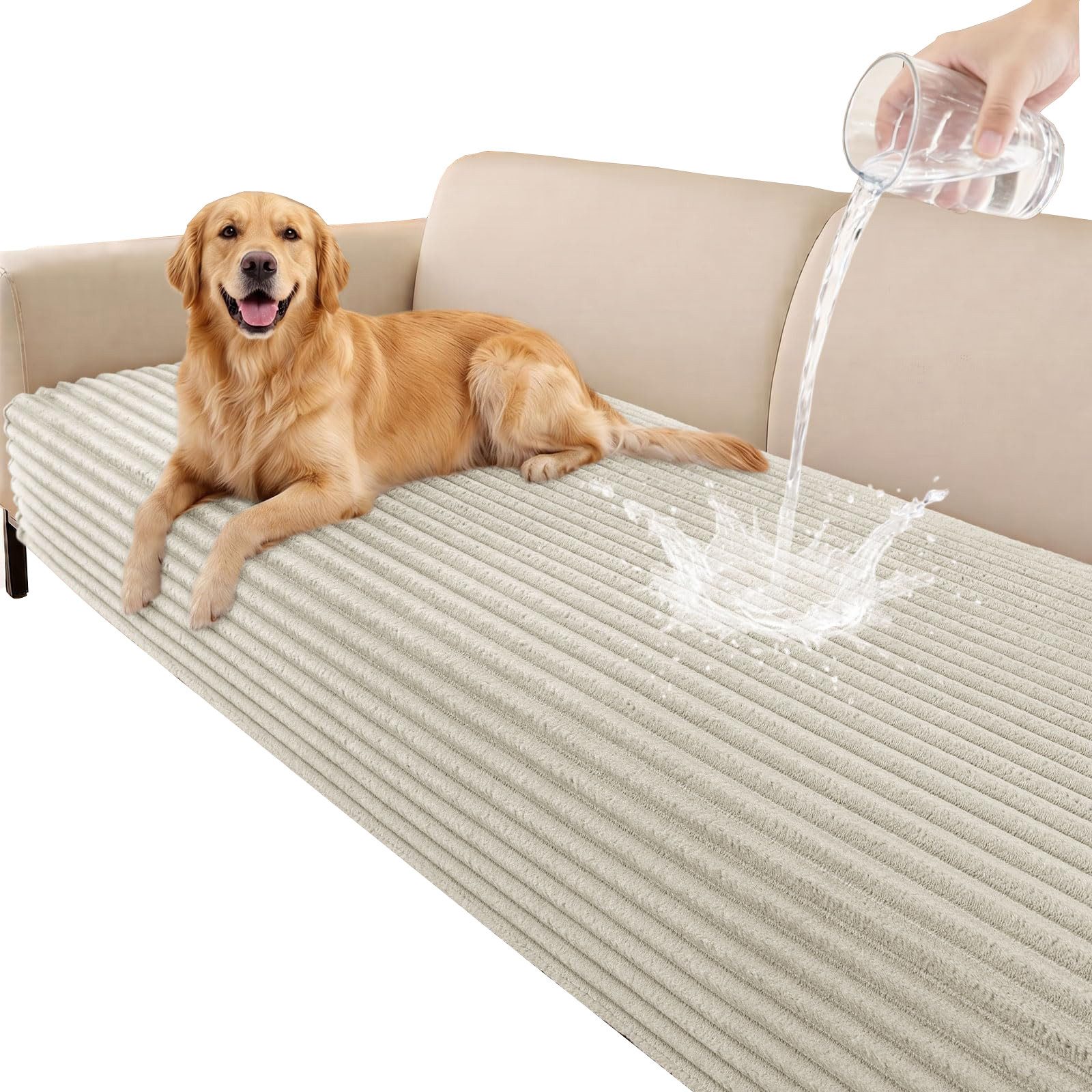 Zyronn Sofaschoner Wasserdicht Sofa Überzug Dicke Sofabezug, Kratzfest Hund Katze, Sofaschoner, Rutschfester Sofa Cover Couch Überzug