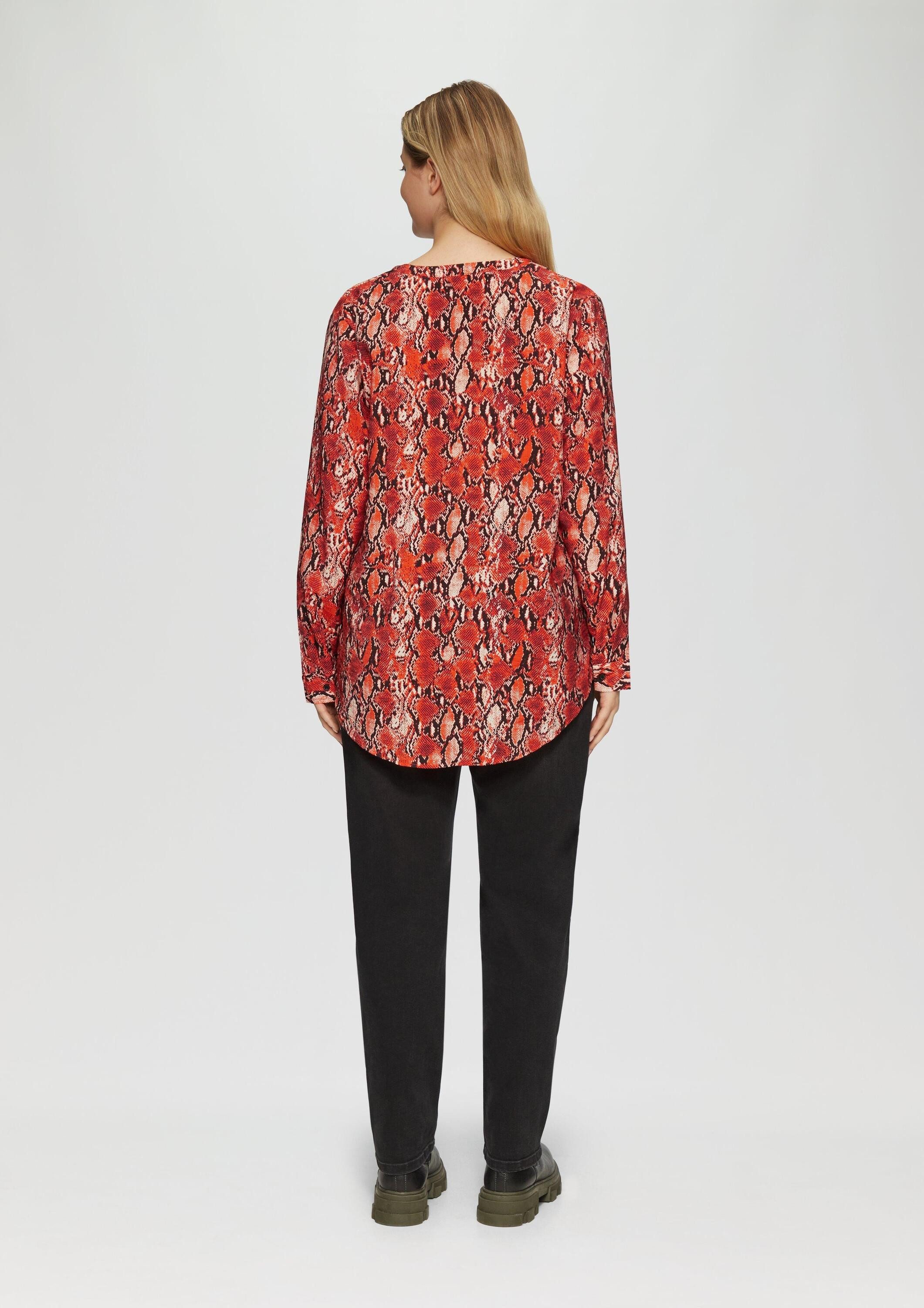 s.Oliver Langarmbluse Bluse Bluse mit Animal-Print aus Viskosemix