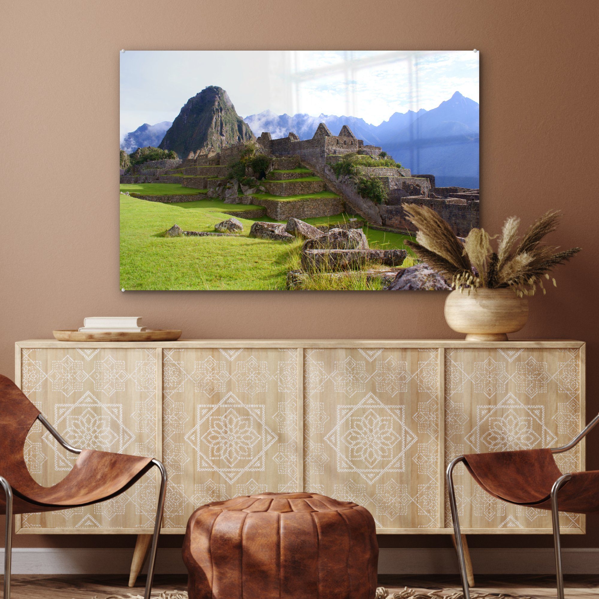 Die präkolumbianische in MuchoWow Acrylglasbilder Wohnzimmer (1 Schlafzimmer St), Picchu & Machu Acrylglasbild Peru, Stadt