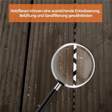 Yaheetech Holzfliesen, 27 Stück pro Set (2,6 m) Balkonfliesen mit Drainagesystem