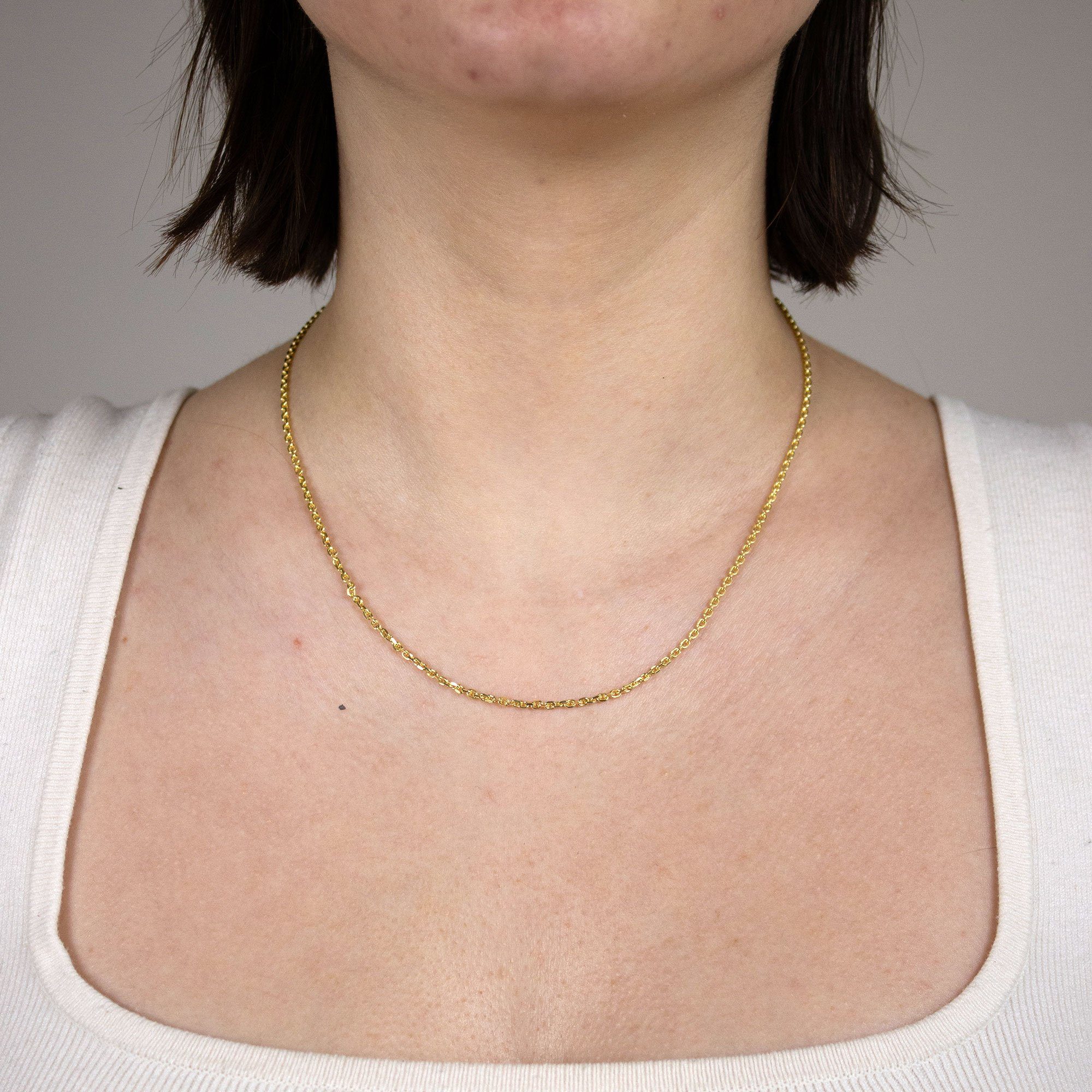 HOPLO Goldkette Ankerkette diamantiert Länge 42cm - Breite 1,9mm - 585-14 K günstig online kaufen