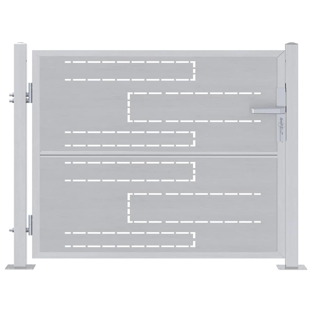 vidaXL Gartentor Gartentor 85 x 70 cm Edelstahl Silber Abschließbar