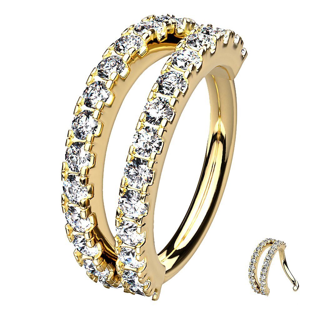 Taffstyle Nasenpiercing Piercing Continuous Knorpel Doppel Kristall Ring, R günstig online kaufen