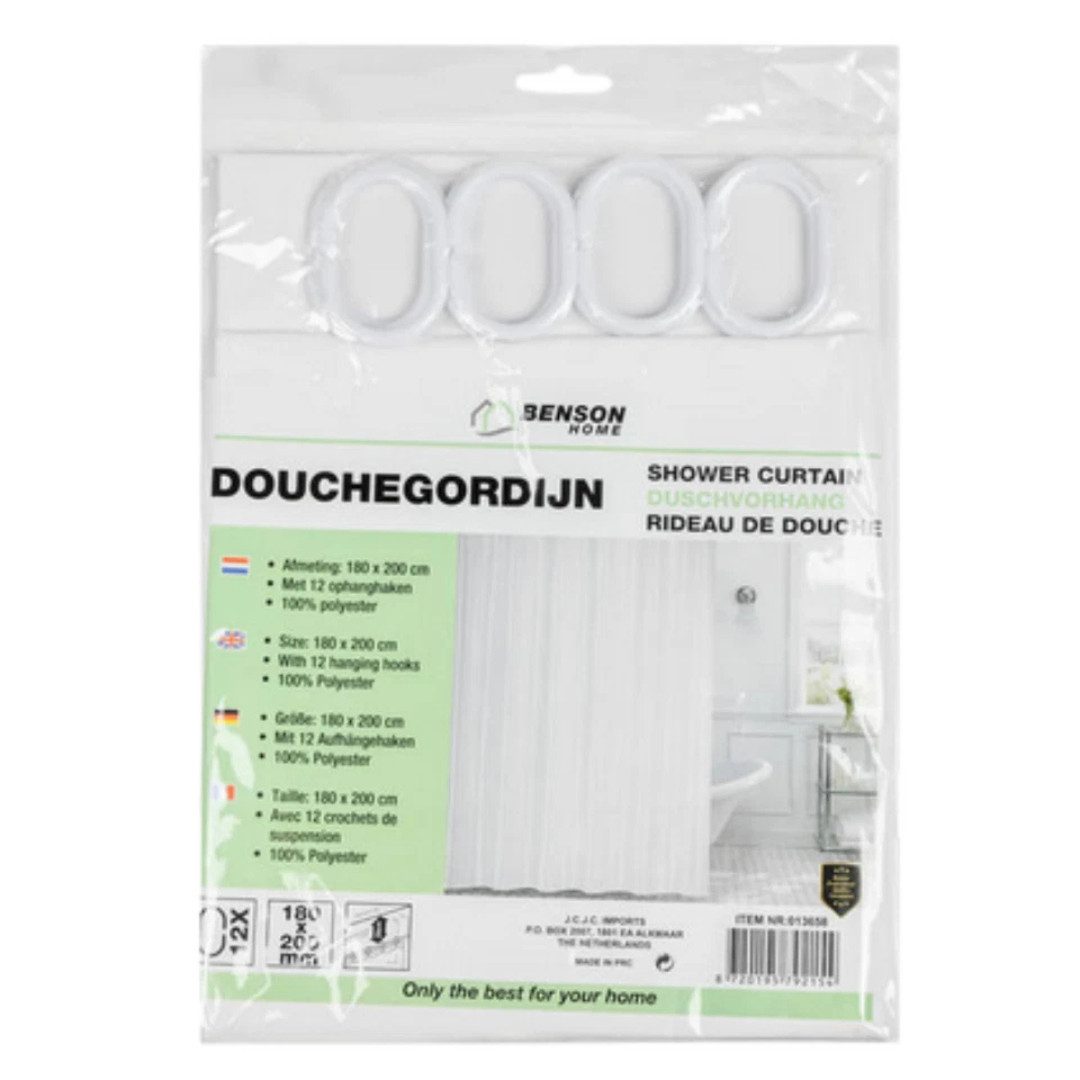 BENSON AUTOMOTIVE Duschvorhang Duschvorhang 180x200 cm wasserdicht Anti-Schimmel inkl. 12 Ringe (Duschvorhang-Set, 1 Duschvorhang + 12 Ringe), Anti-Schimmel