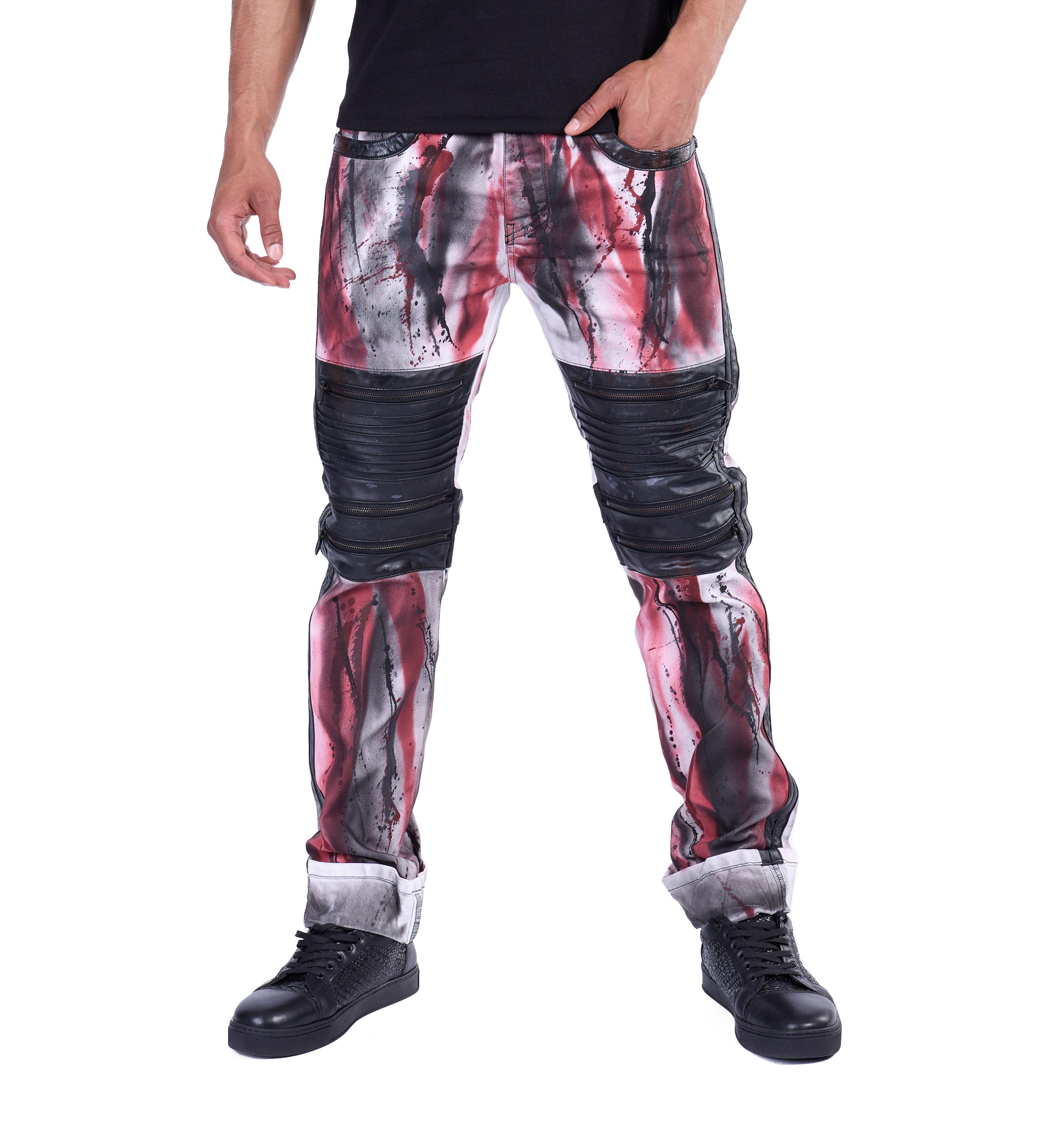 KINGZ Regular-fit-Jeans Extravagante KINGZ Designer Biker günstig online kaufen