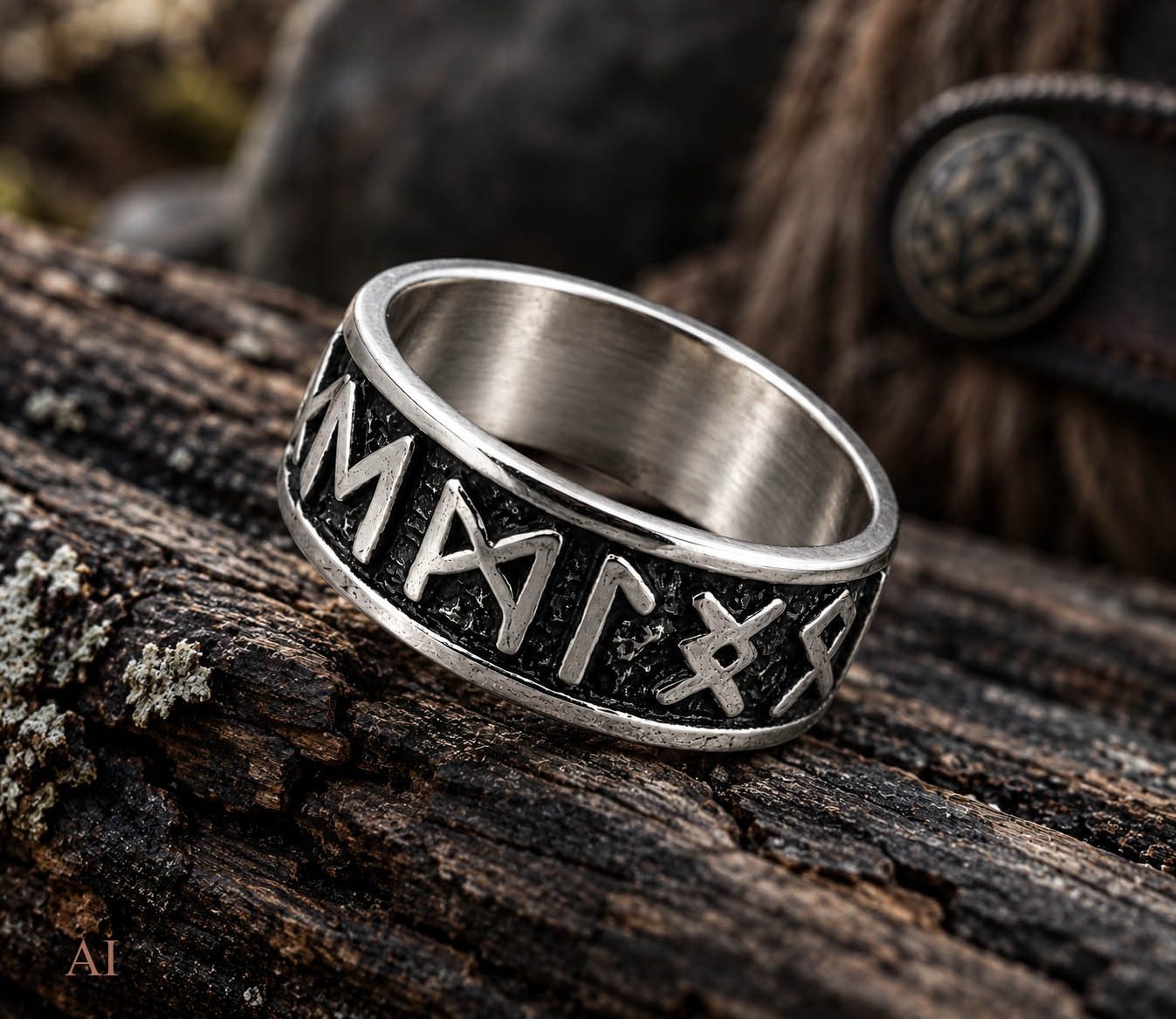 Kiss of Leather Silberring Ring Fingerring Runen Gr. 50-80 Runenring Alphabet Futhark – Bild 5 von 5