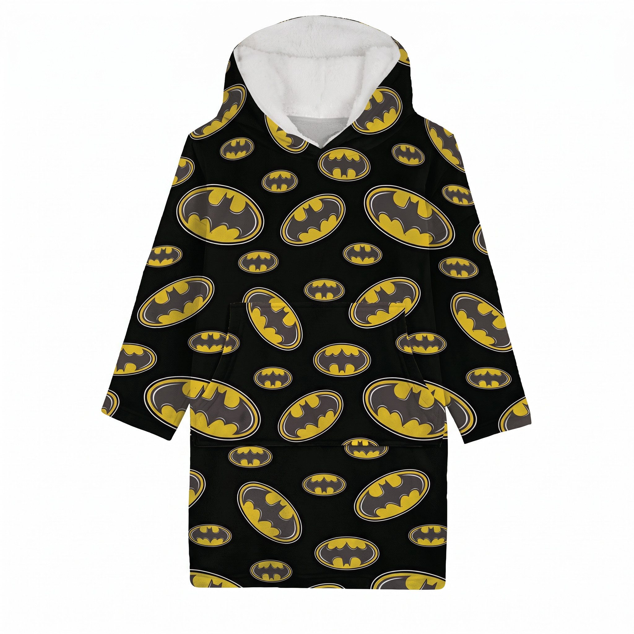 DC Comics Sweatponcho Batman Herren Kuschelponcho mit Ärmeln Kapuze Tasche XS-L Gr. XS bis L Onesize