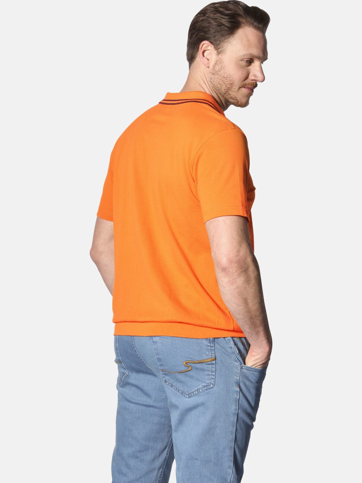 Jan Vanderstorm Poloshirt HROLFMUND mit Kontrast-Knopfleiste günstig online kaufen