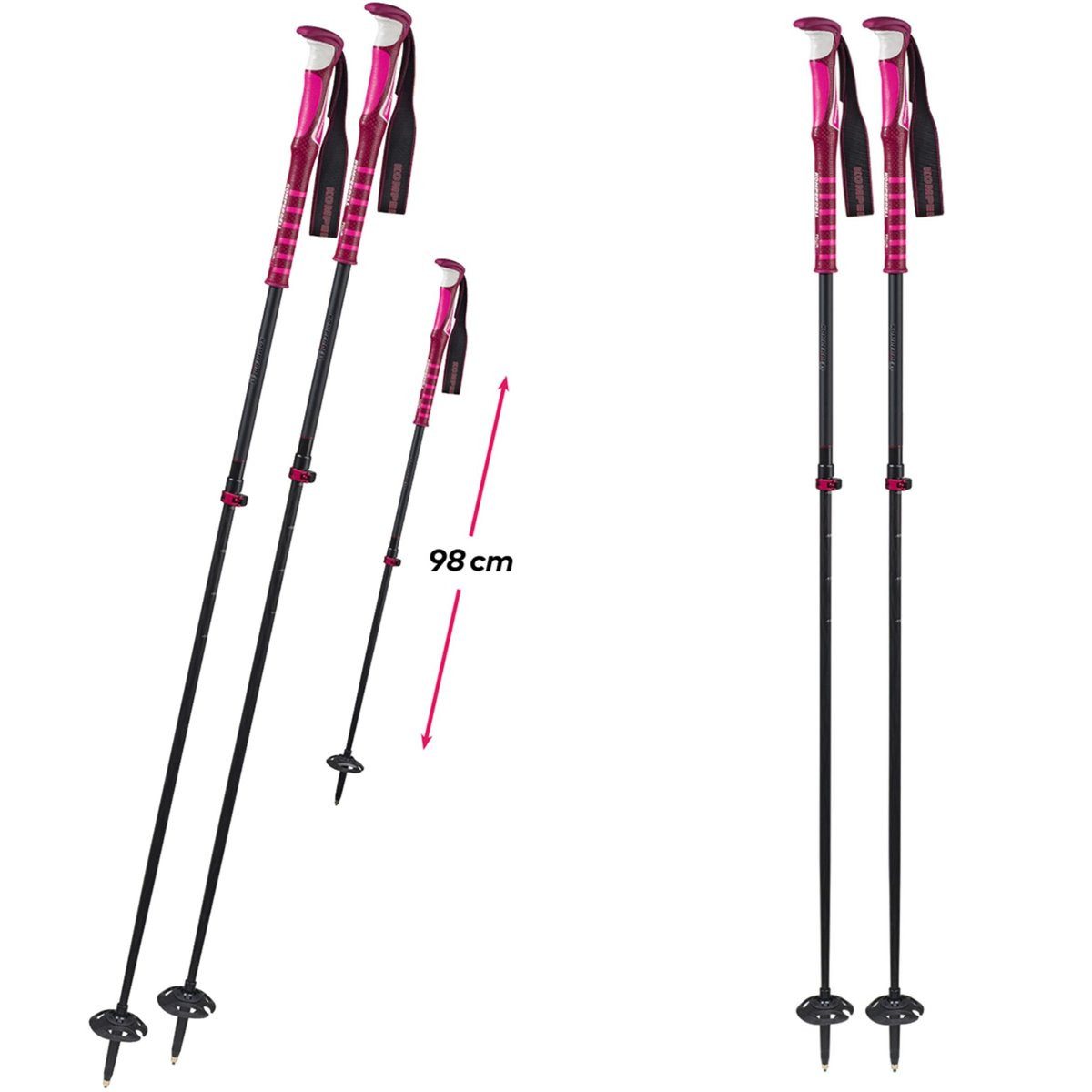 Komperdell Trekking-Stöcke Komperdell C7 Titanal Carbon Skistock, Skitourenstock, Wanderstock