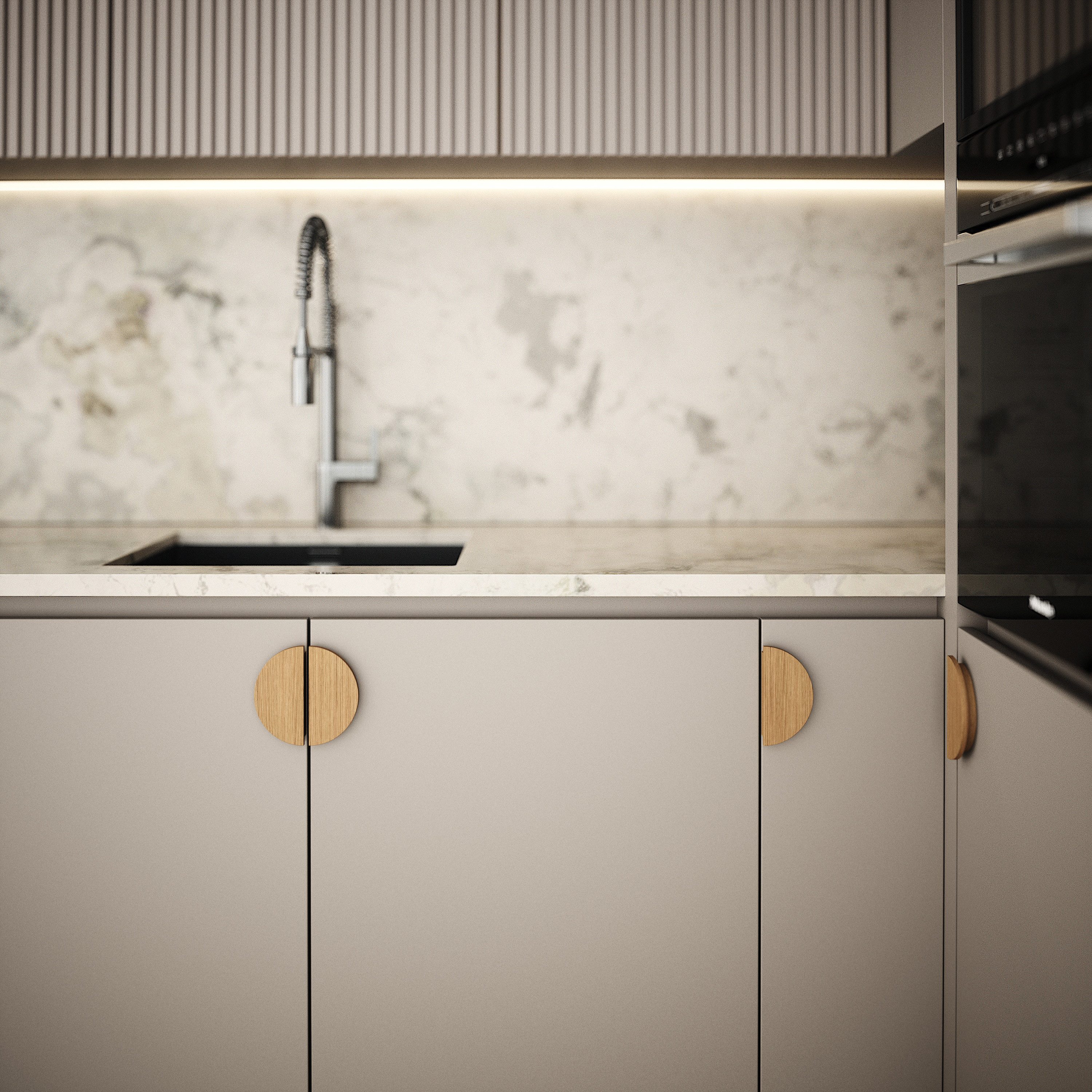 sossai® Möbelgriff Eichenholzgriff / Echtholzgriff, GAH02 (2-St), Lochabstand 20mm