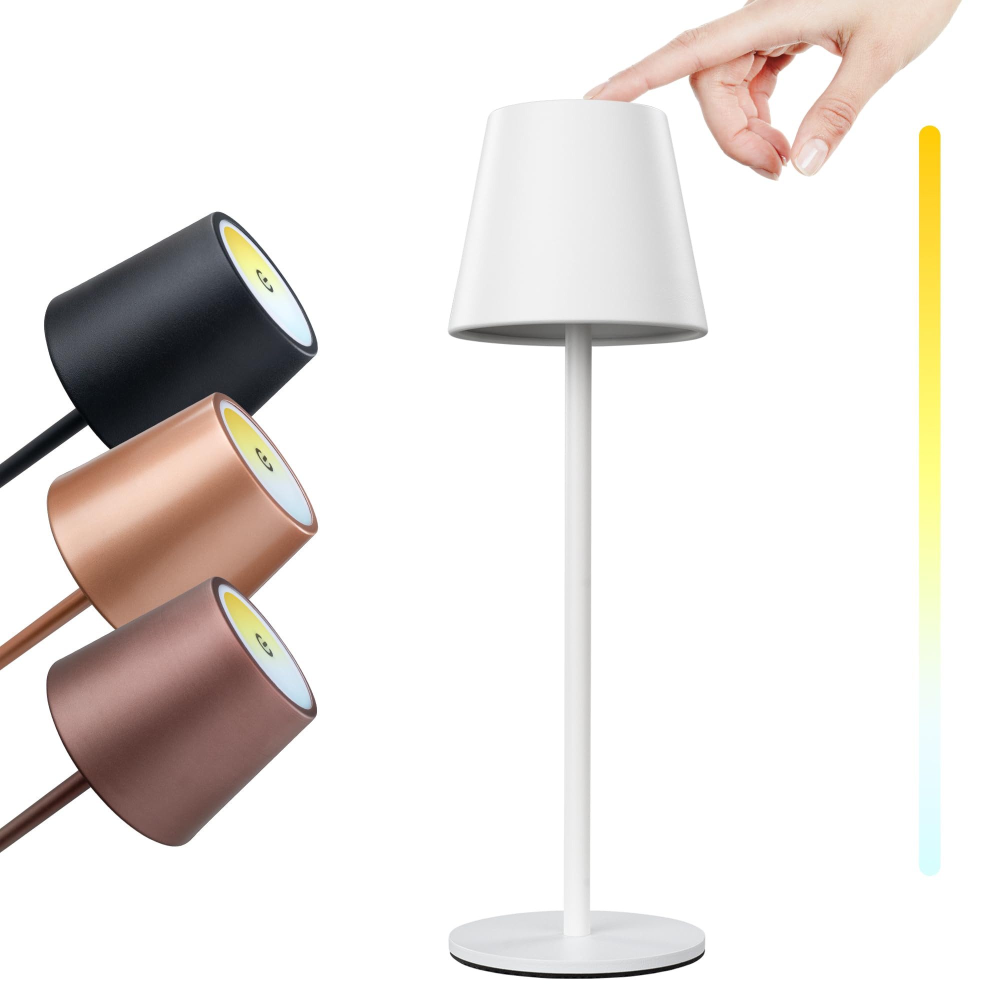 LED Tischleuchte LED Akku Tischlampe TOUCH 36 cm - Kabellos - Dimmbar