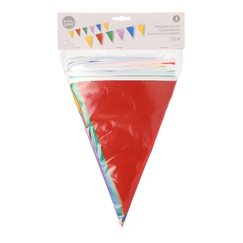 PAPSTAR Girlande Wimpelkette, Folie 20 m farbig wetterfest 5 Stk