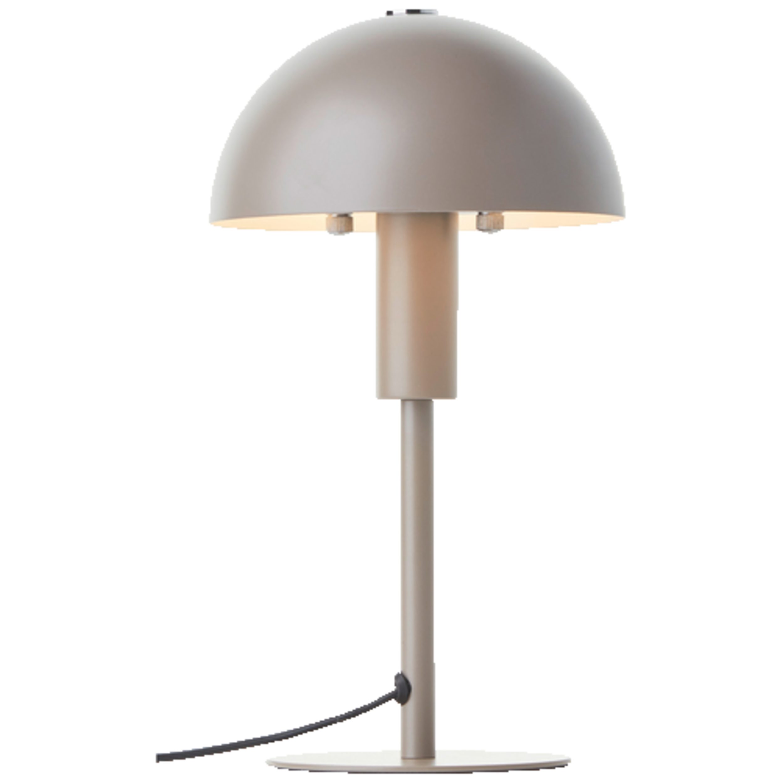 Lightbox Tischleuchte, ohne Leuchtmittel, Pilz-Design Tischlampe, H 27 cm, Ø 15 cm, E14-Fassung, Metall, taupe