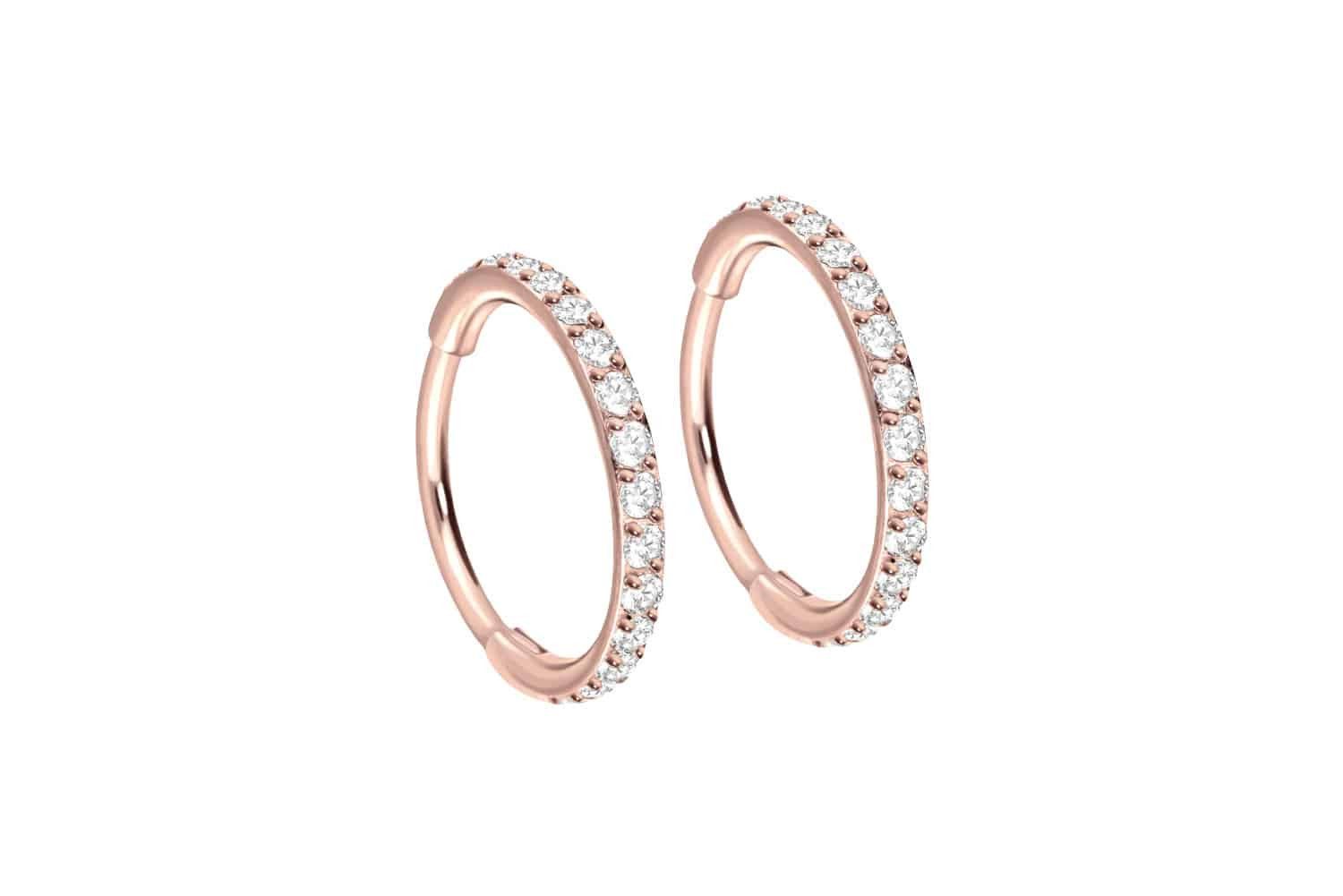 FILANGO Piercing-Set Titan Ohrclicker Creolen EINGEFASSTE günstig online kaufen