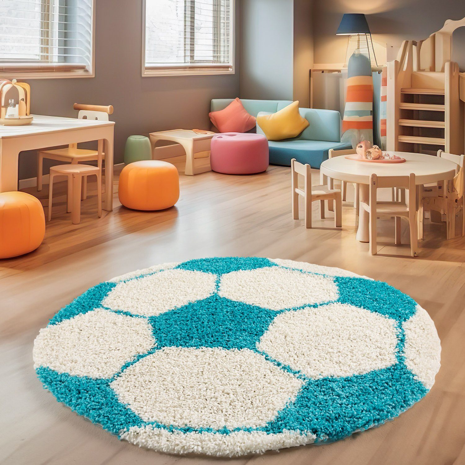 SIMPEX24 Teppich Fußball Design, Rund, Höhe: günstig online kaufen