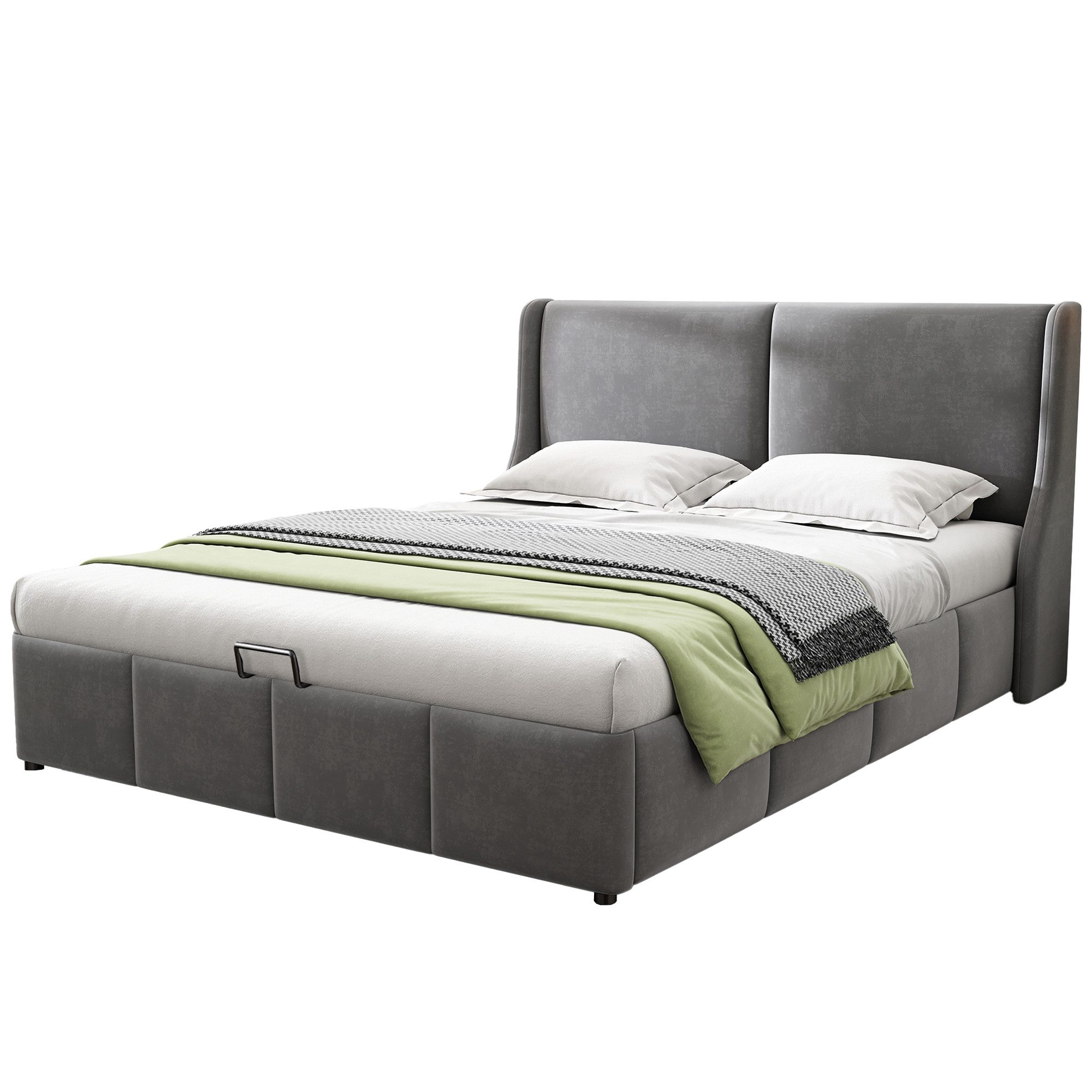 Flieks Polsterbett, Samt Hydraulisches Funktionsbett Doppelbett günstig online kaufen