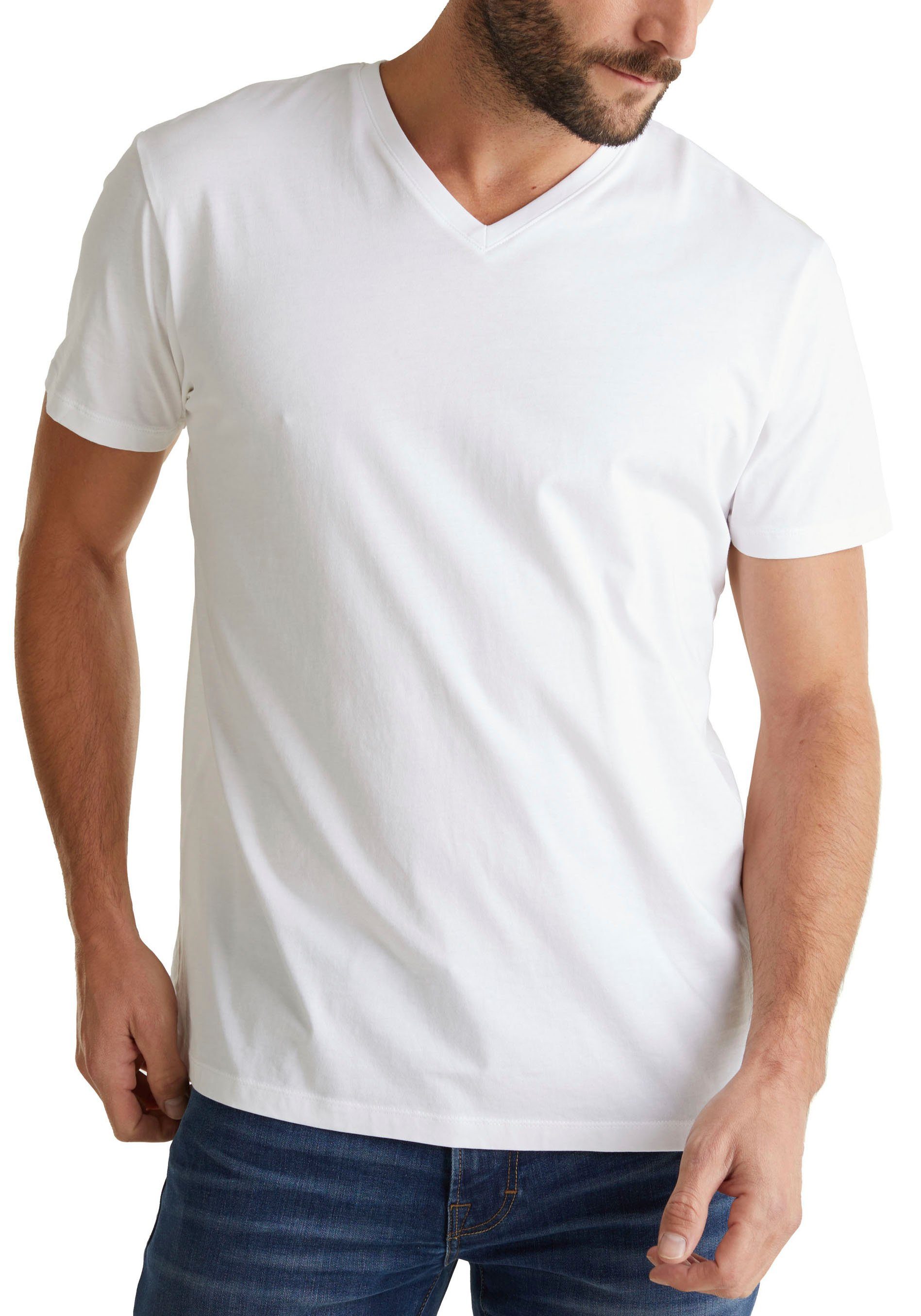 Esprit T-Shirt mit V-Ausschnitt, Slim-fit/schmale Form online kaufen | OTTO