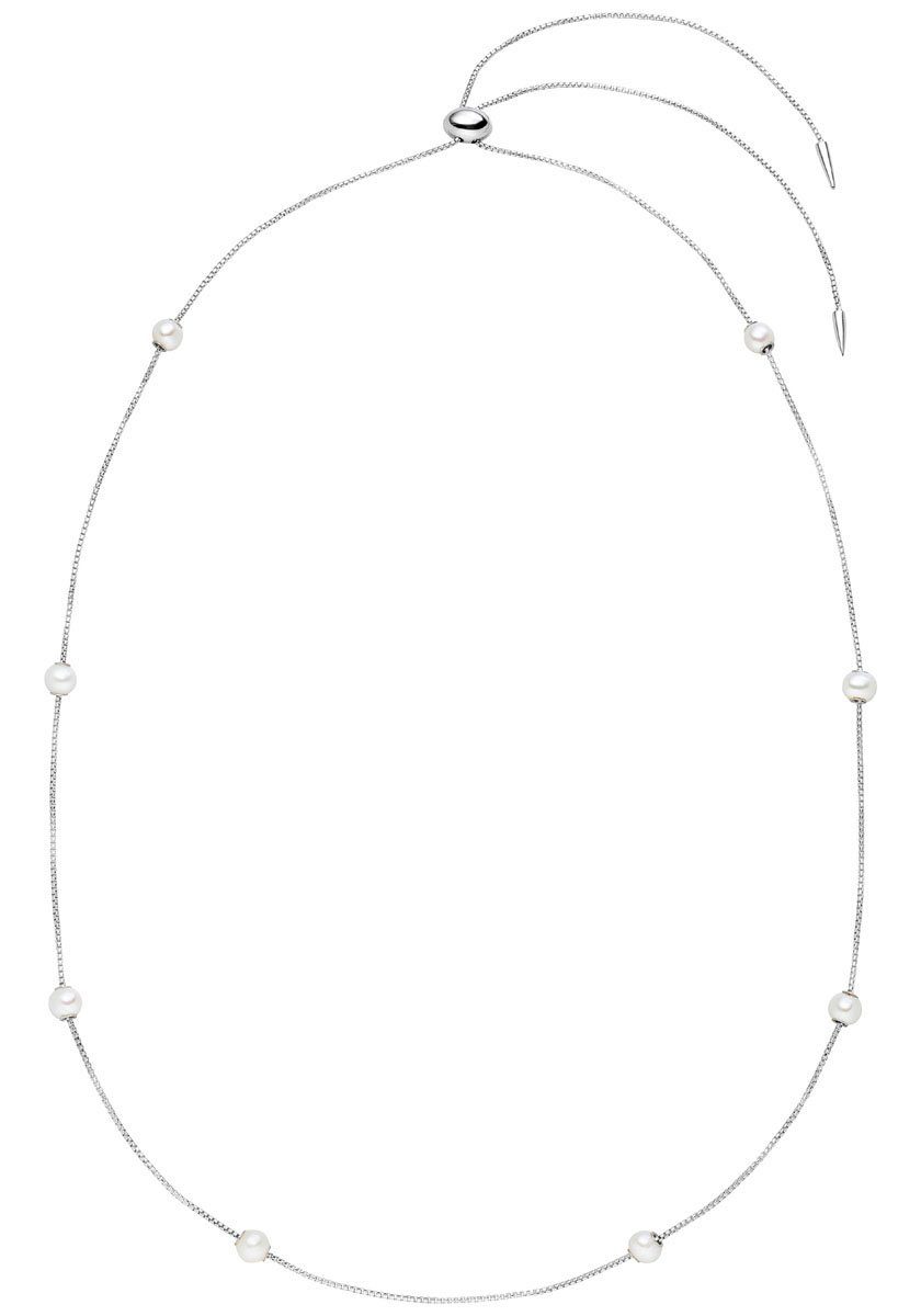 Firetti Perlenkette Schmuck Geschenk Halsschmuck Halskette Silberkette Venezianerkette, Made in Germany - mit Süßwasserzuchtperle