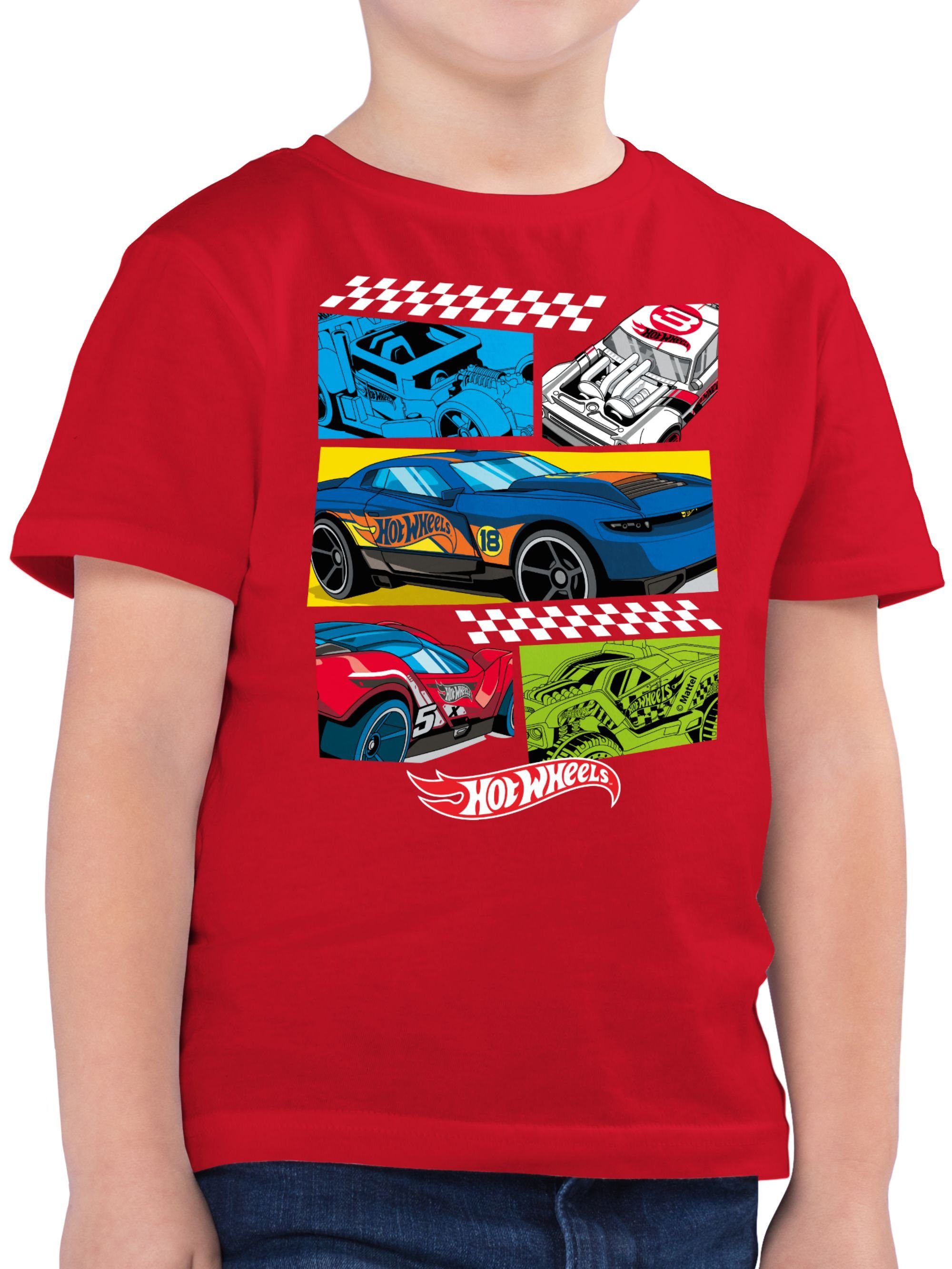 Shirtracer T-Shirt Comic Rennautos Hot Wheels Jungen 02 Rot