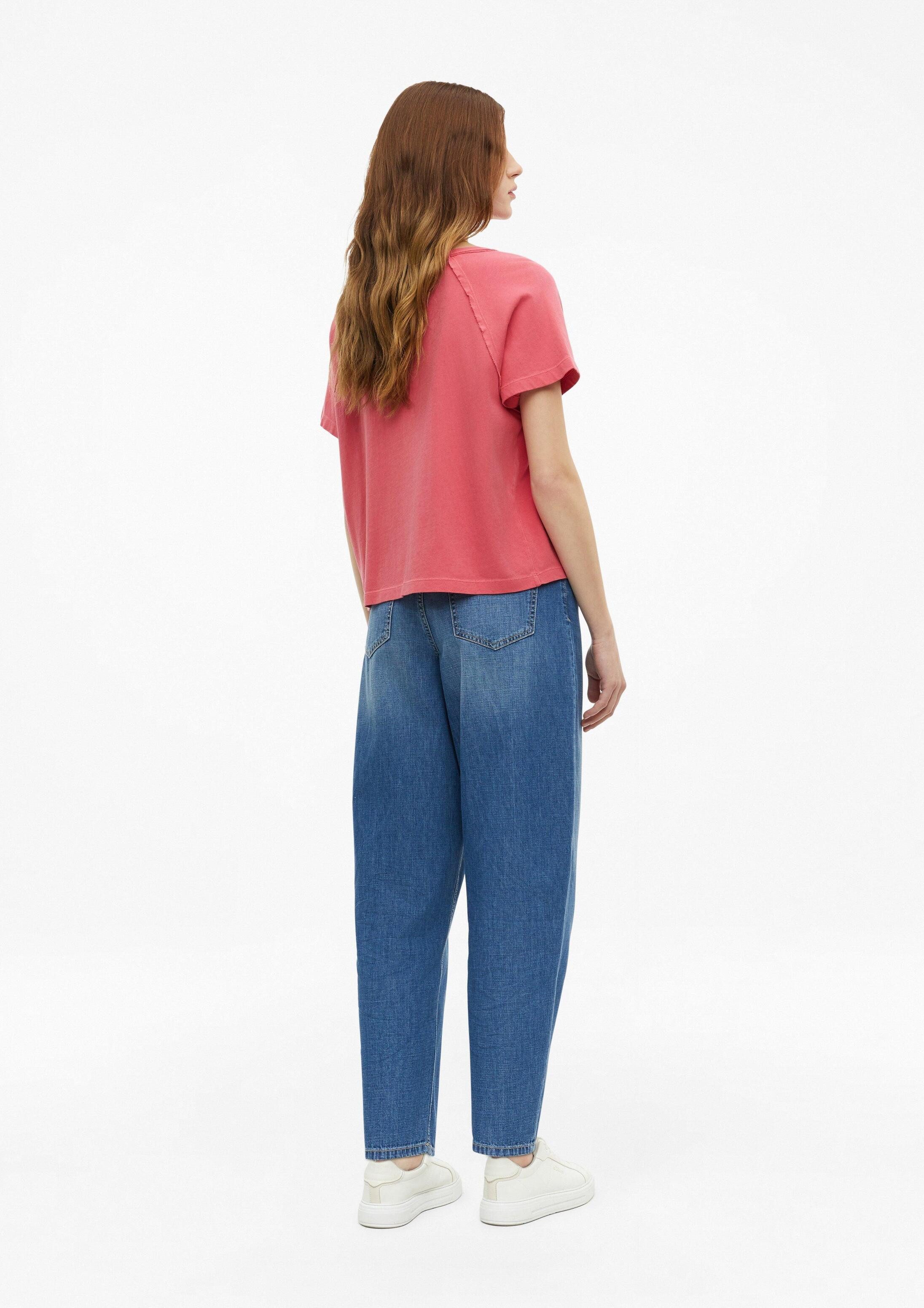 s.Oliver Kurzarmshirt T-Shirt T-Shirt mit Garment Dye und offenen Kanten