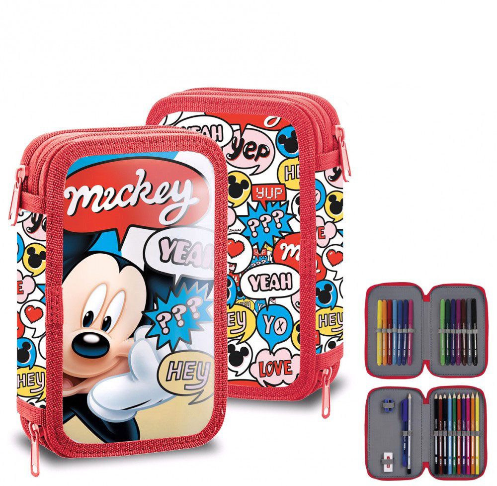 Disney Federmäppchen Disney Mickey gefülltes Federmäppchen mit 2 Etagen